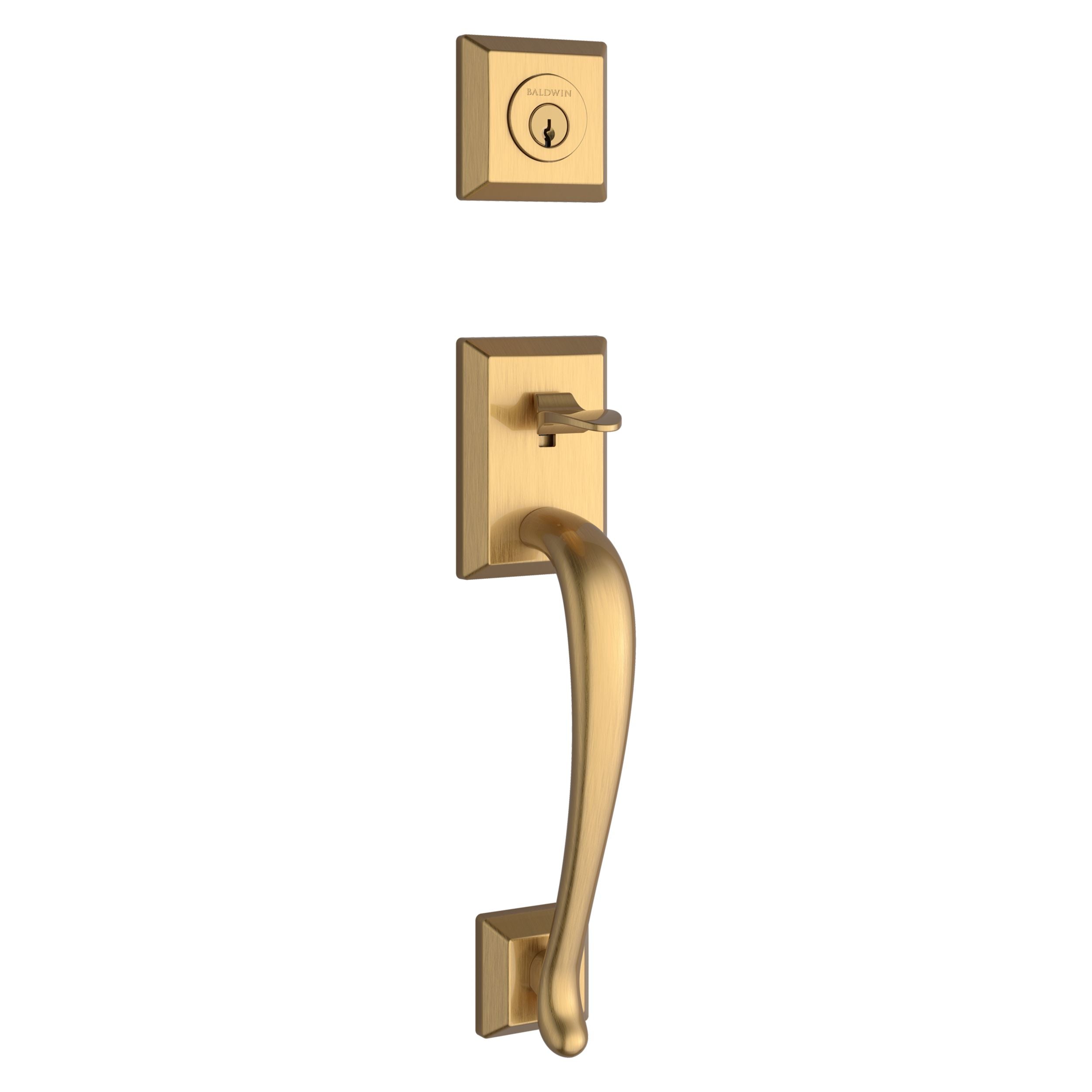 satin brass door handle and knob