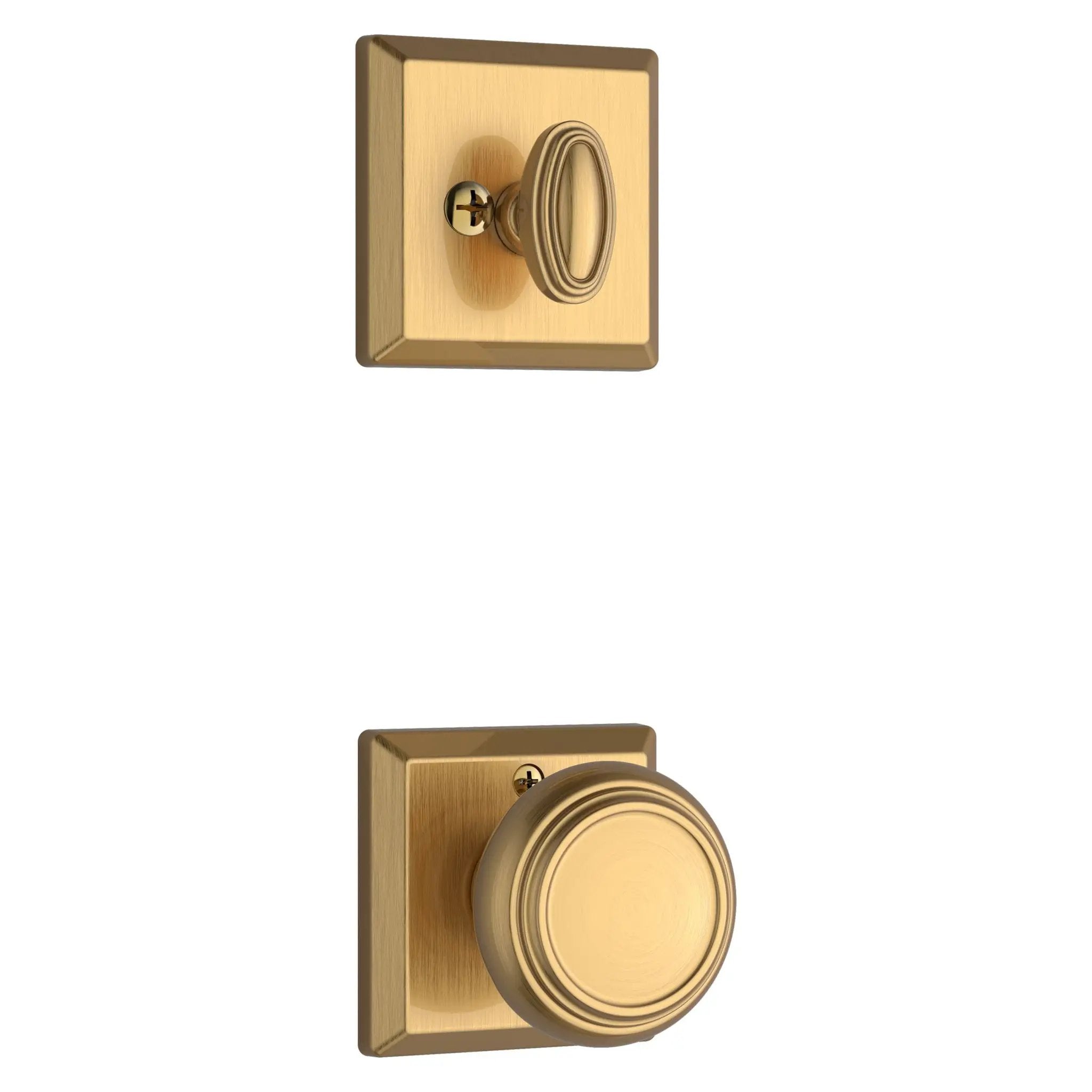 satin brass door handle and knob