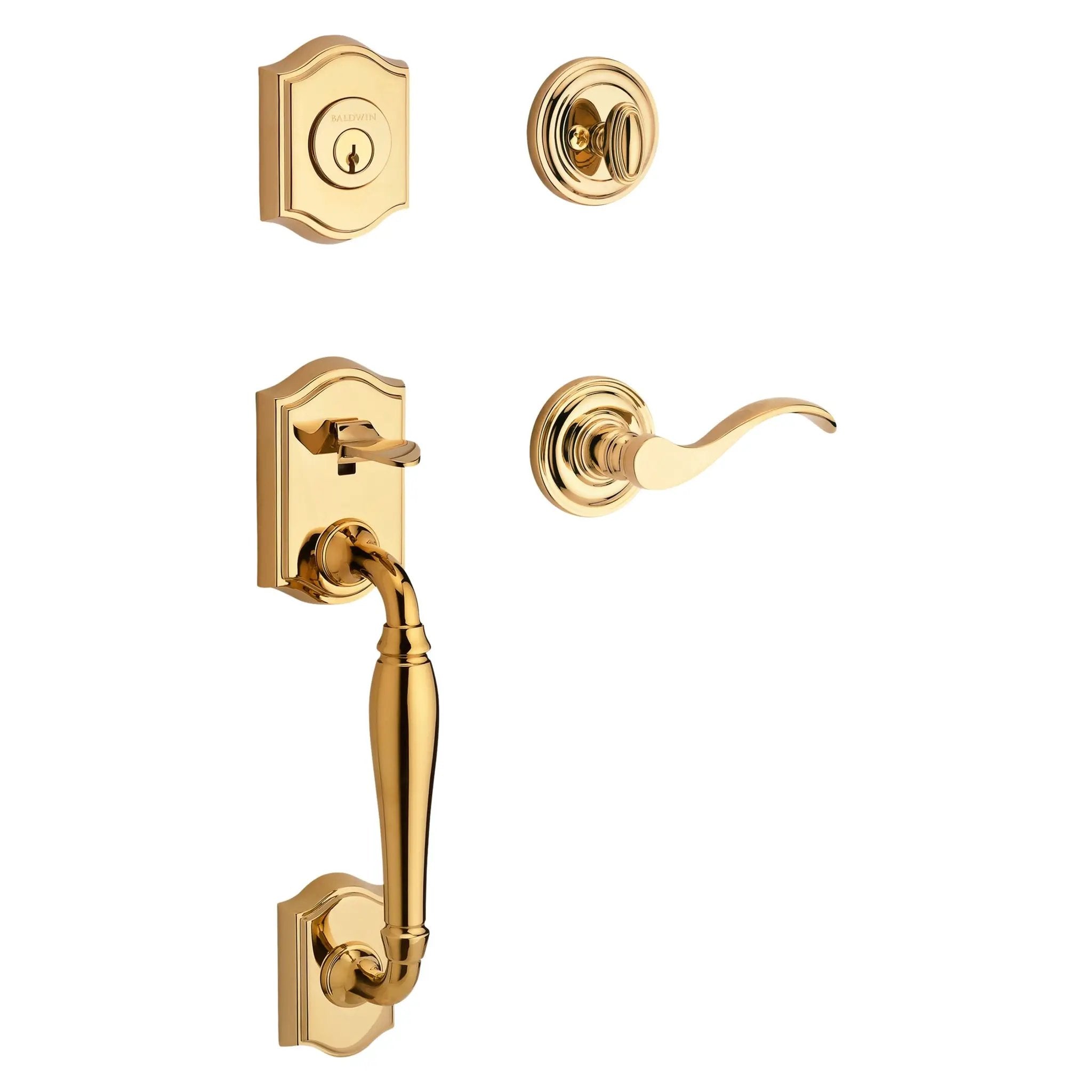 Baldwin Reserve Westcliff Handleset x Curve Lever with Round Interior by Baldwin