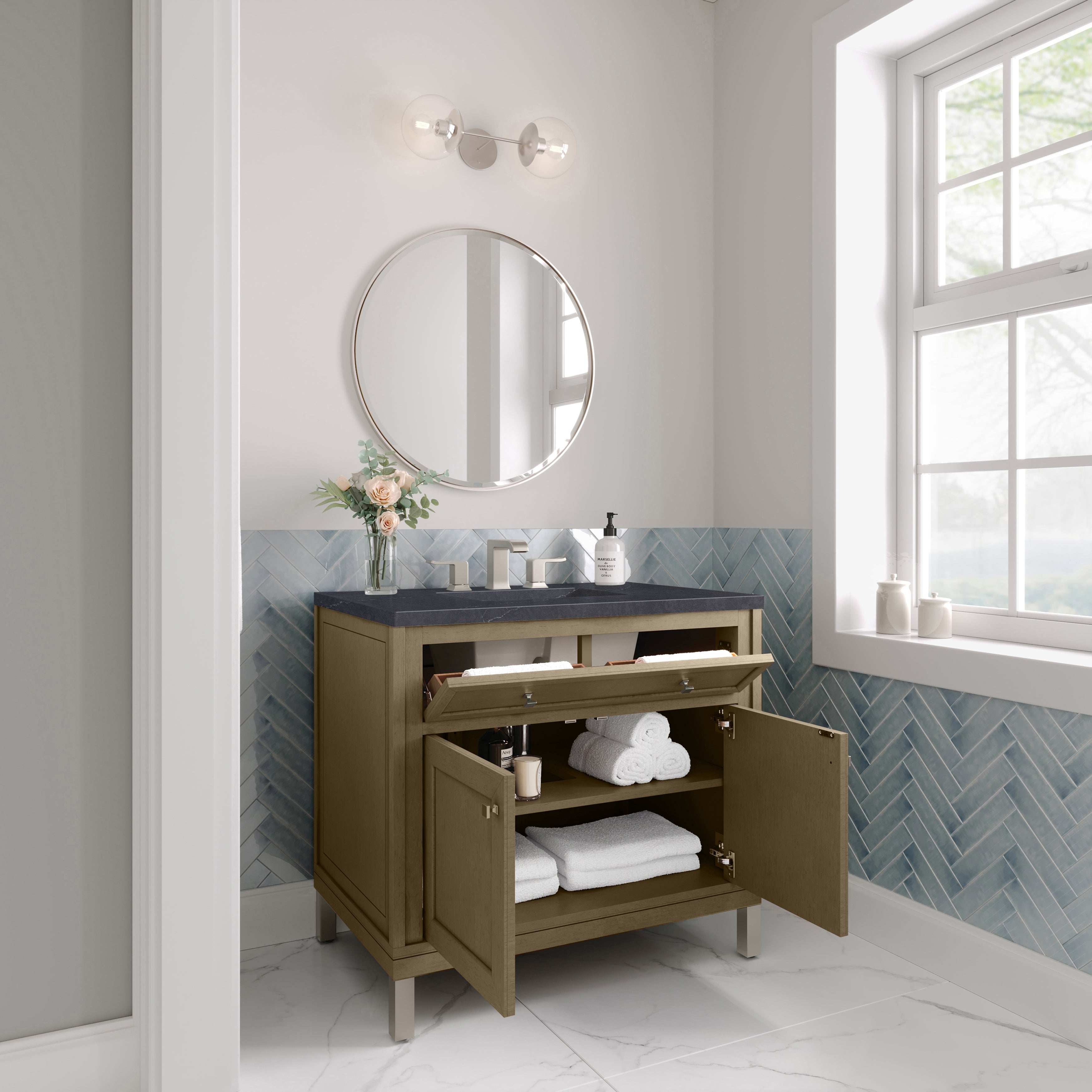 walnut whisper vanity