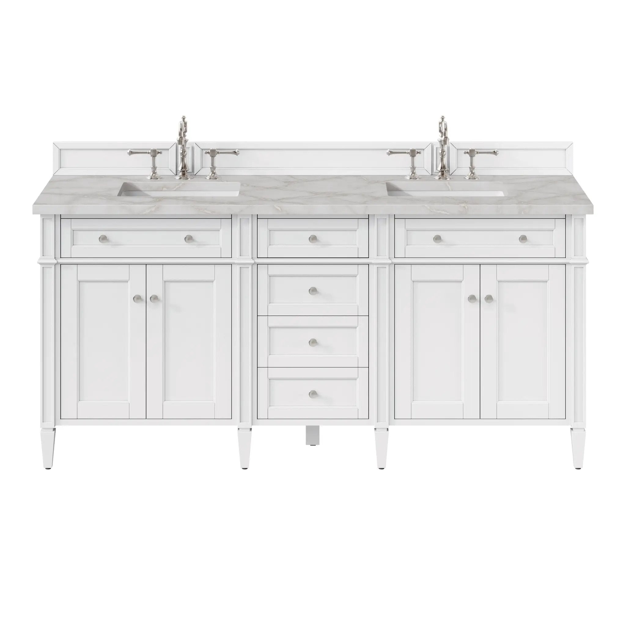 James Martin Brittany 72" Double Vanity Set - Bright White by James Martin Vanities