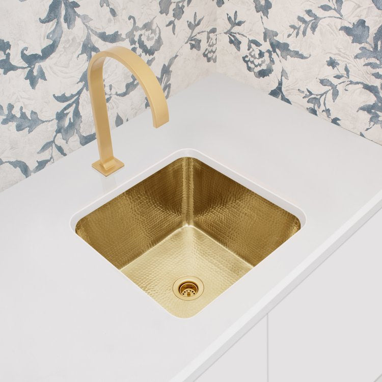 satin unlacquered brass sink