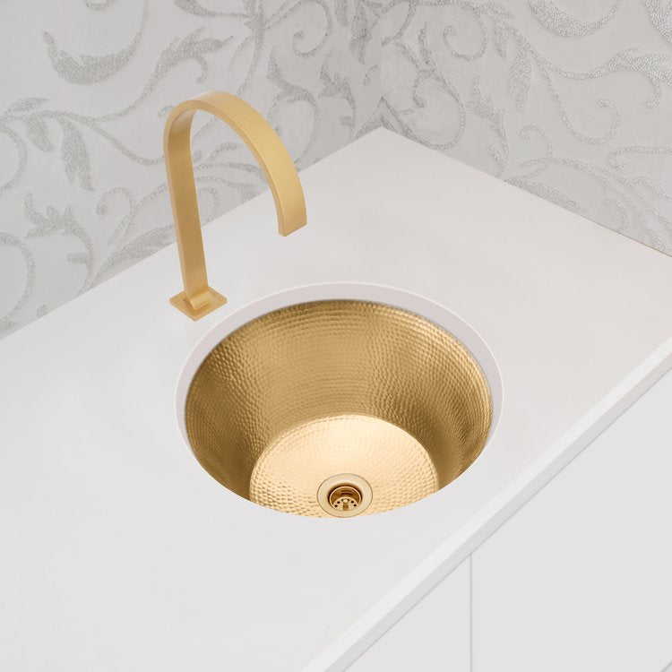 satin unlacquered brass sink