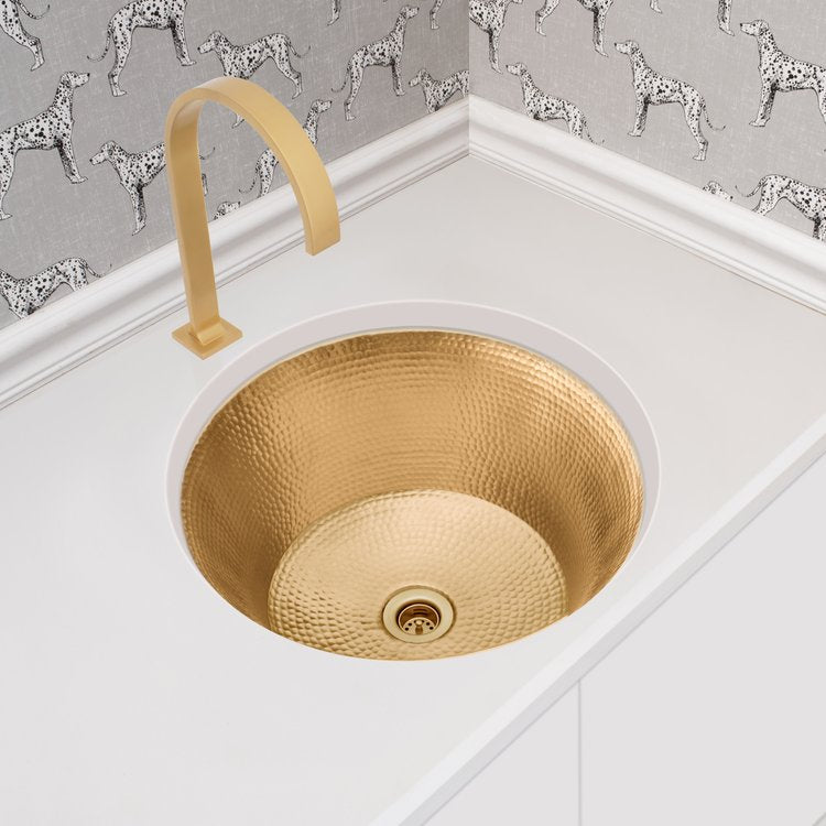 satin unlacquered brass sink