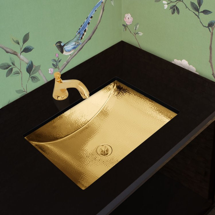 polished unlacquered brass sink