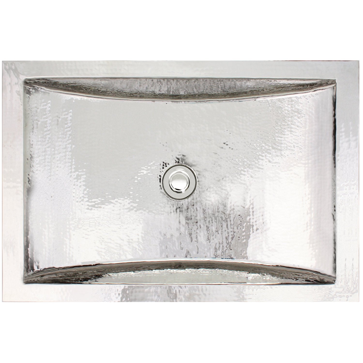 Linkasink Hammered Rectangular Crescent Drop-In or Undermount Sink 21"