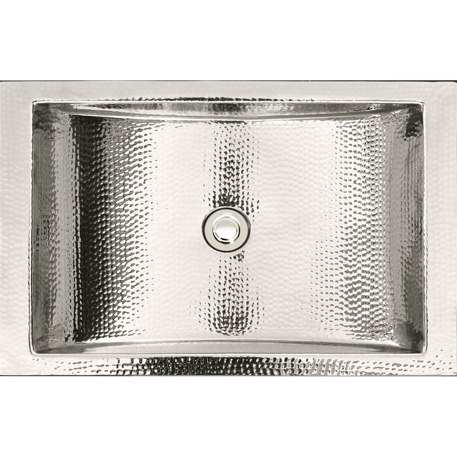 Linkasink Hammered Rectangular Crescent Drop-In or Undermount Sink 21"