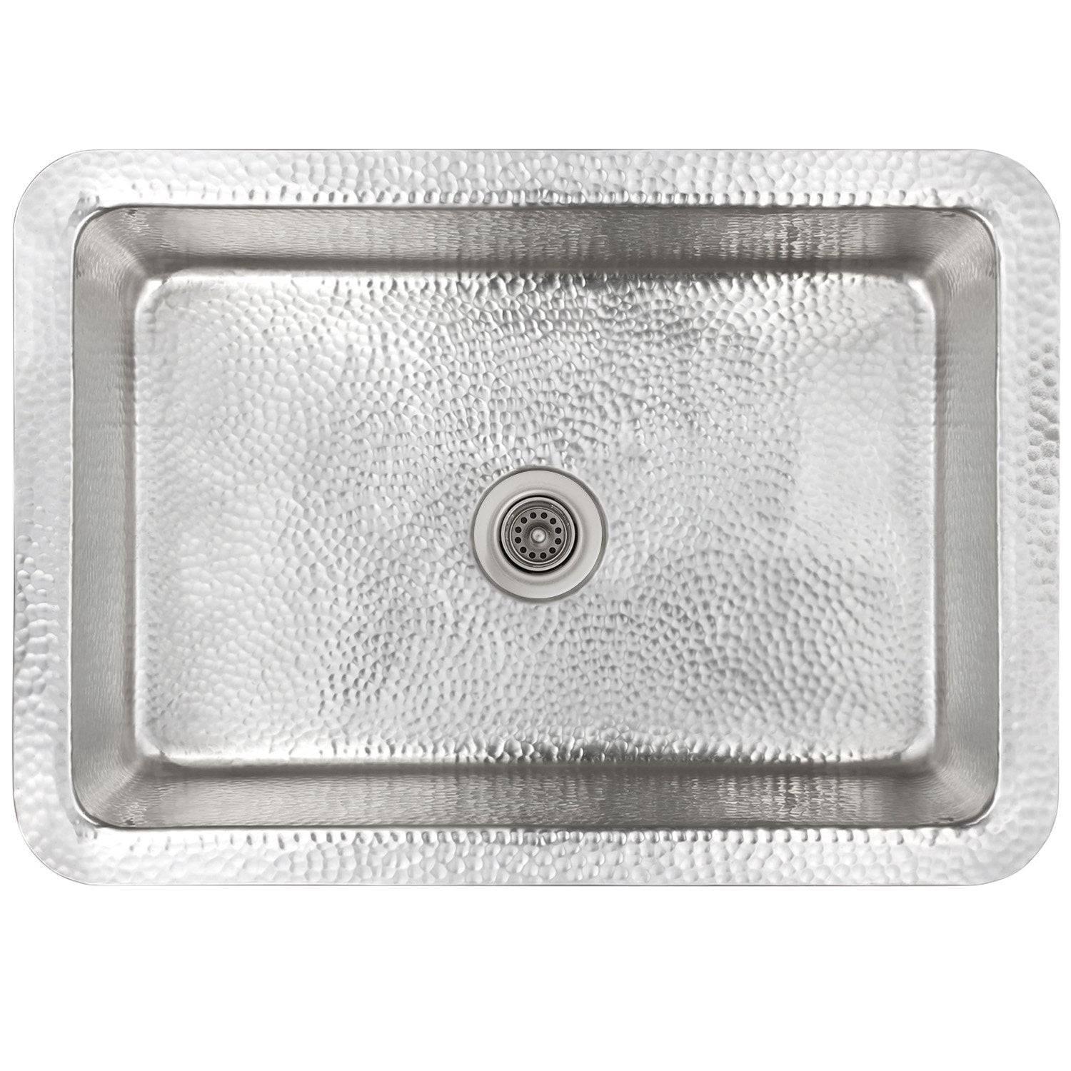 Linkasink Hammered Rectangular Box Drop-In or Undermount Sink 20"