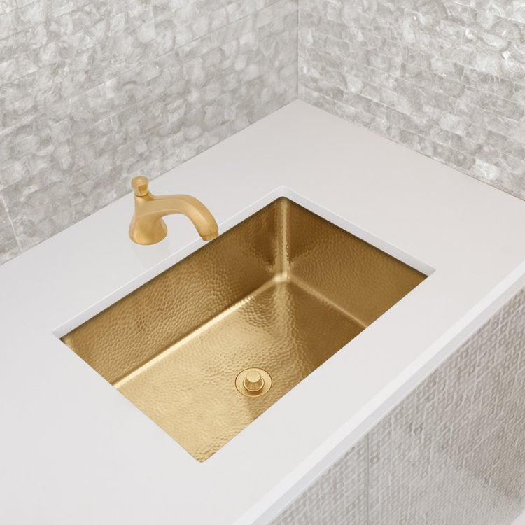 satin unlacquered brass sink