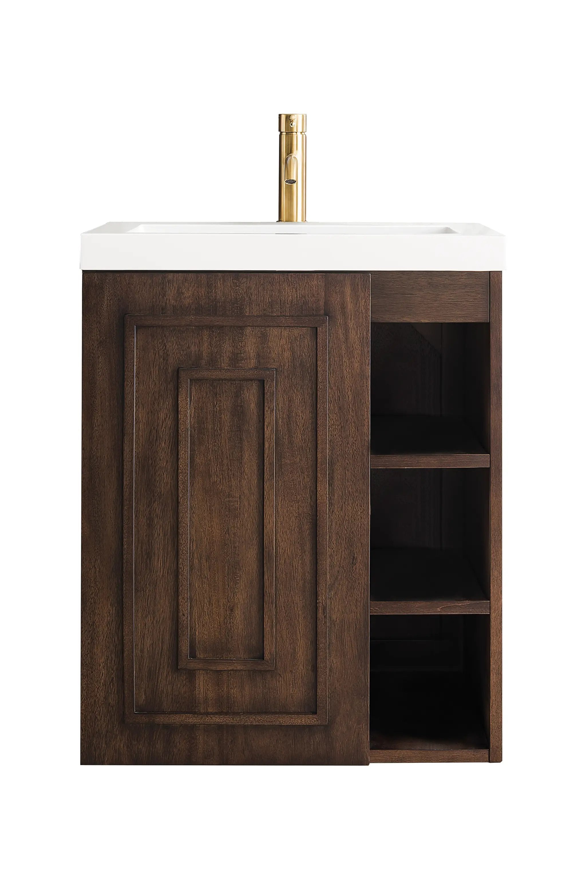 James Martin Alicante 24" Single Vanity with White Glossy Composite Stone Top by James Martin Vanities