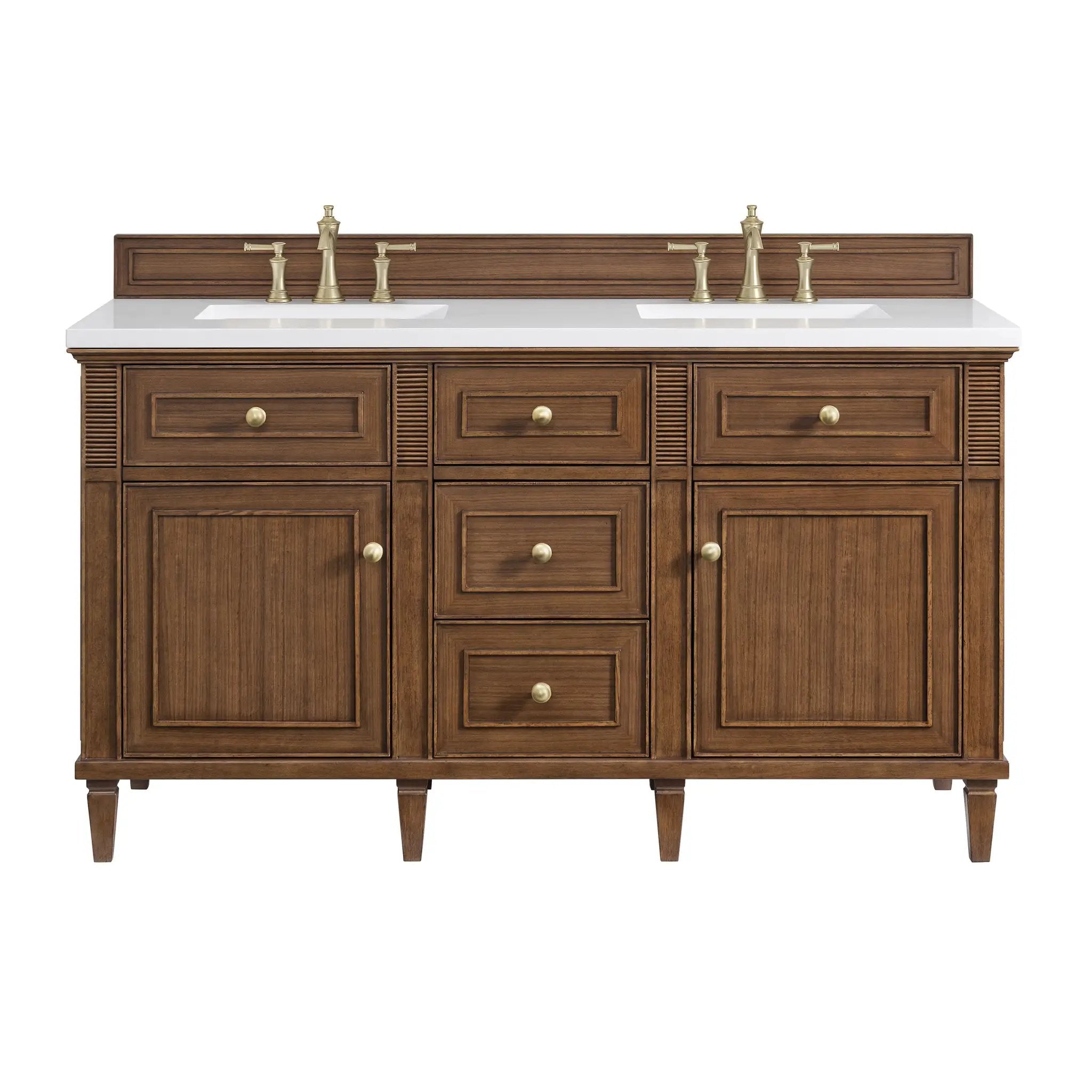 James Martin Lorelai 60" Double Vanity Set - Mid-Century Walnut by James Martin Vanities
