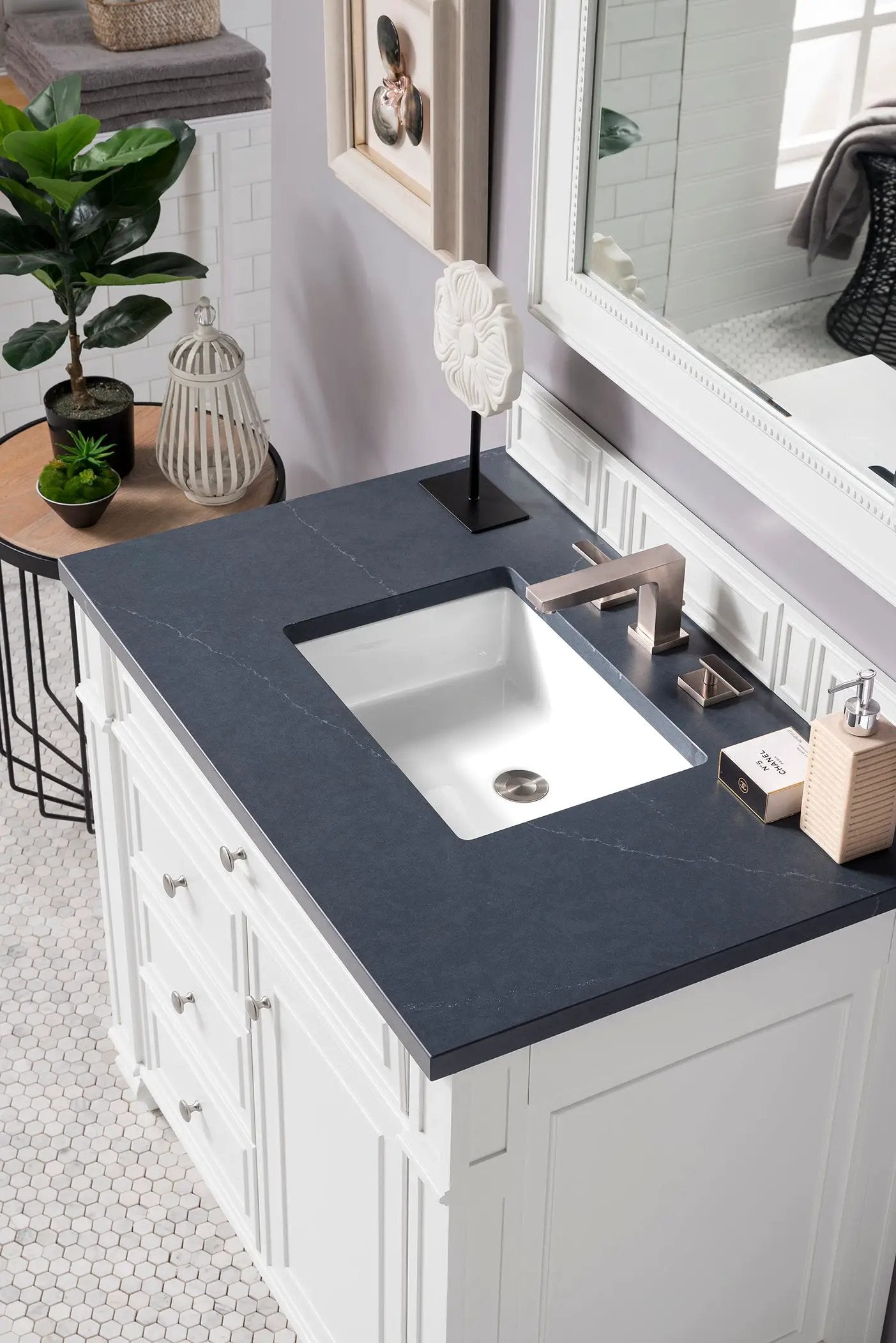 bright white vanity