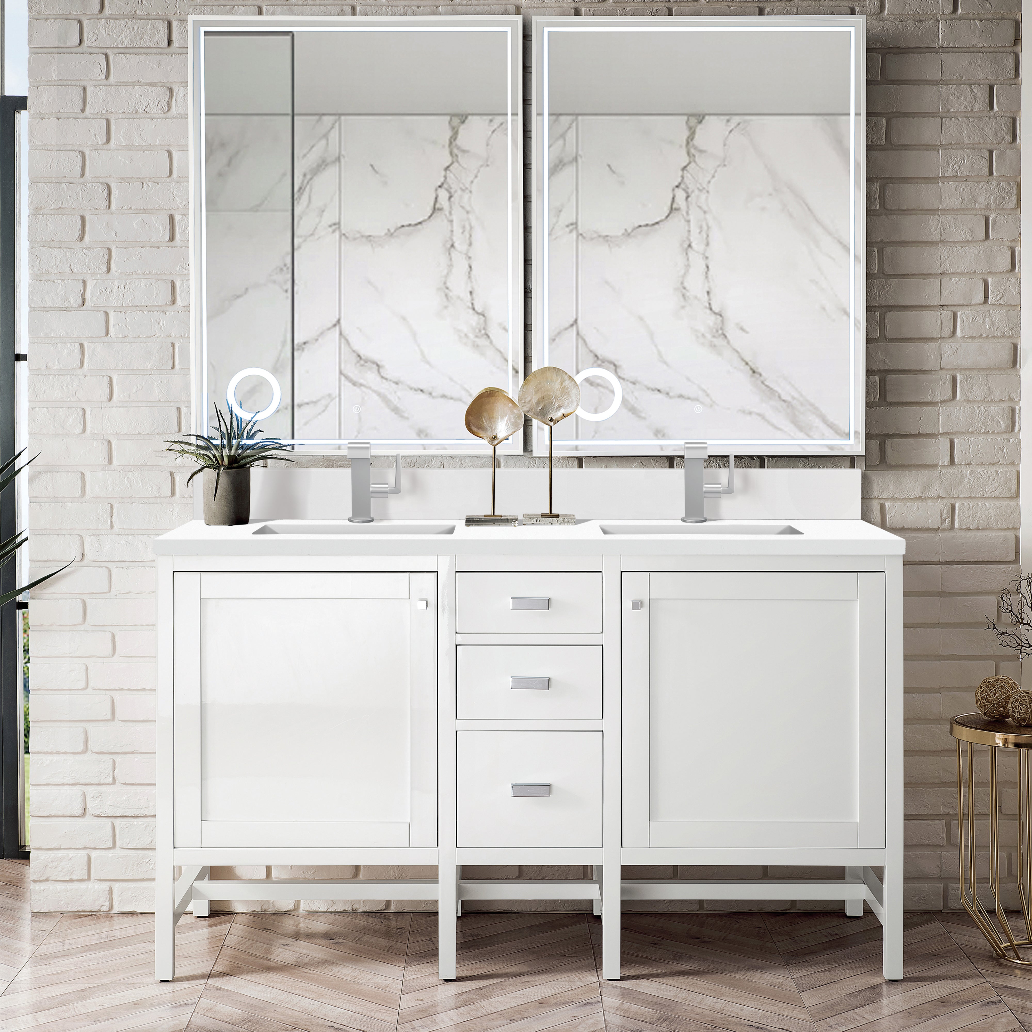 glossy white vanity