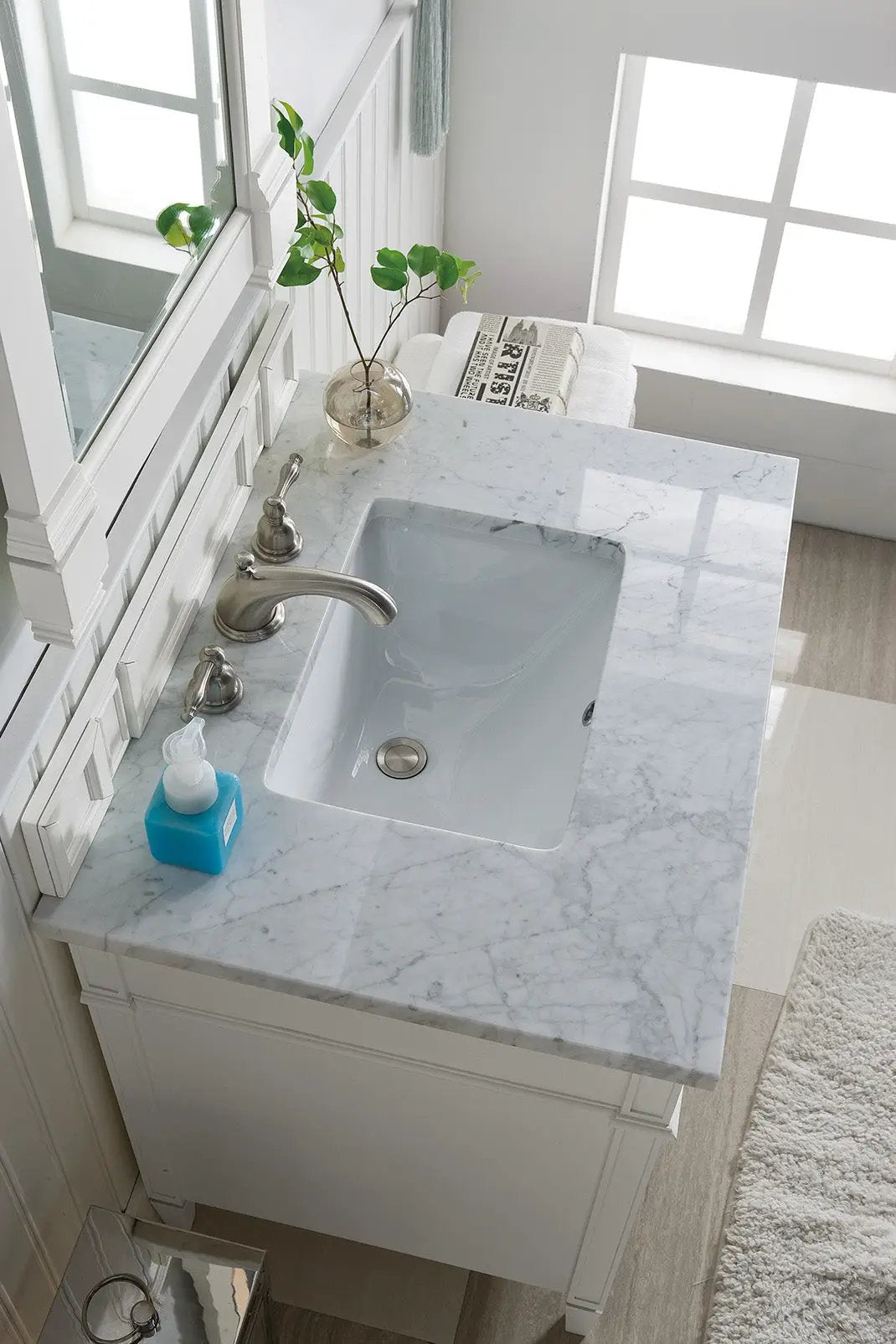 bright white vanity