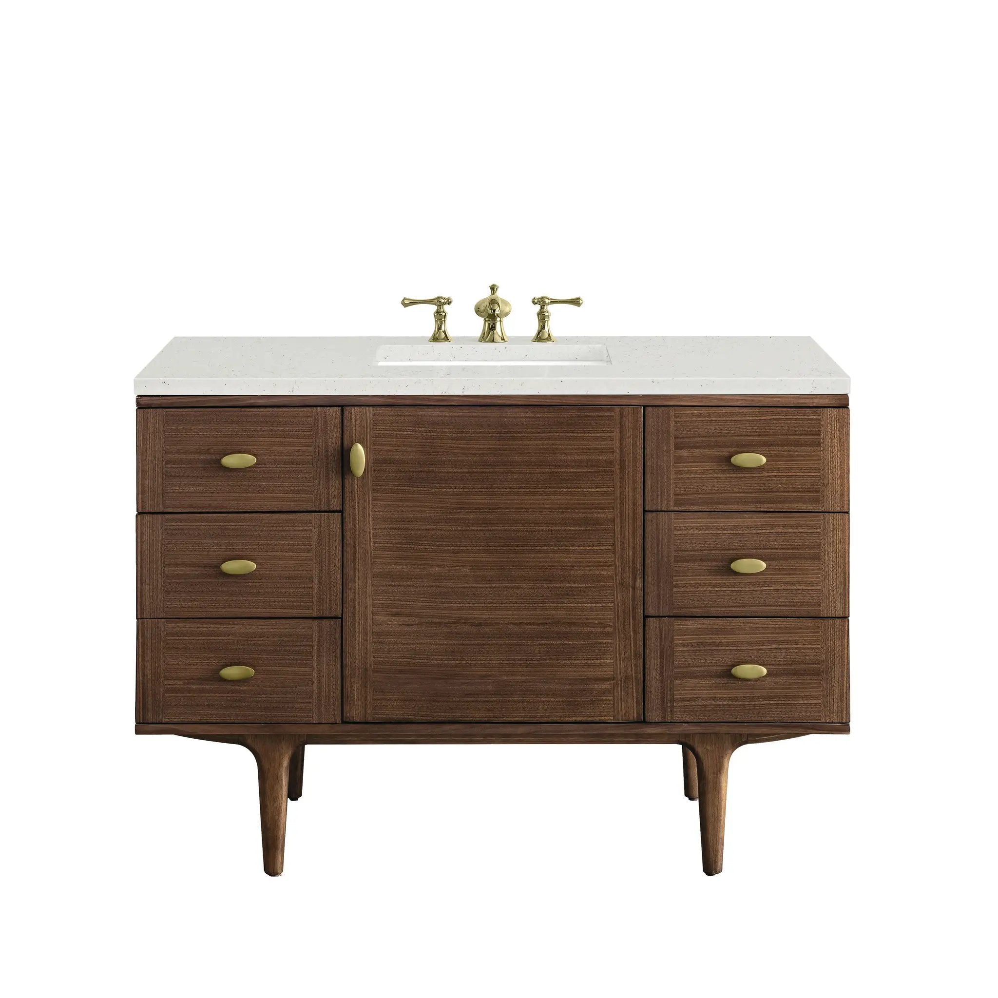 James Martin Amberly 48" Single Vanity Set - Mid-Century Walnut by James Martin Vanities
