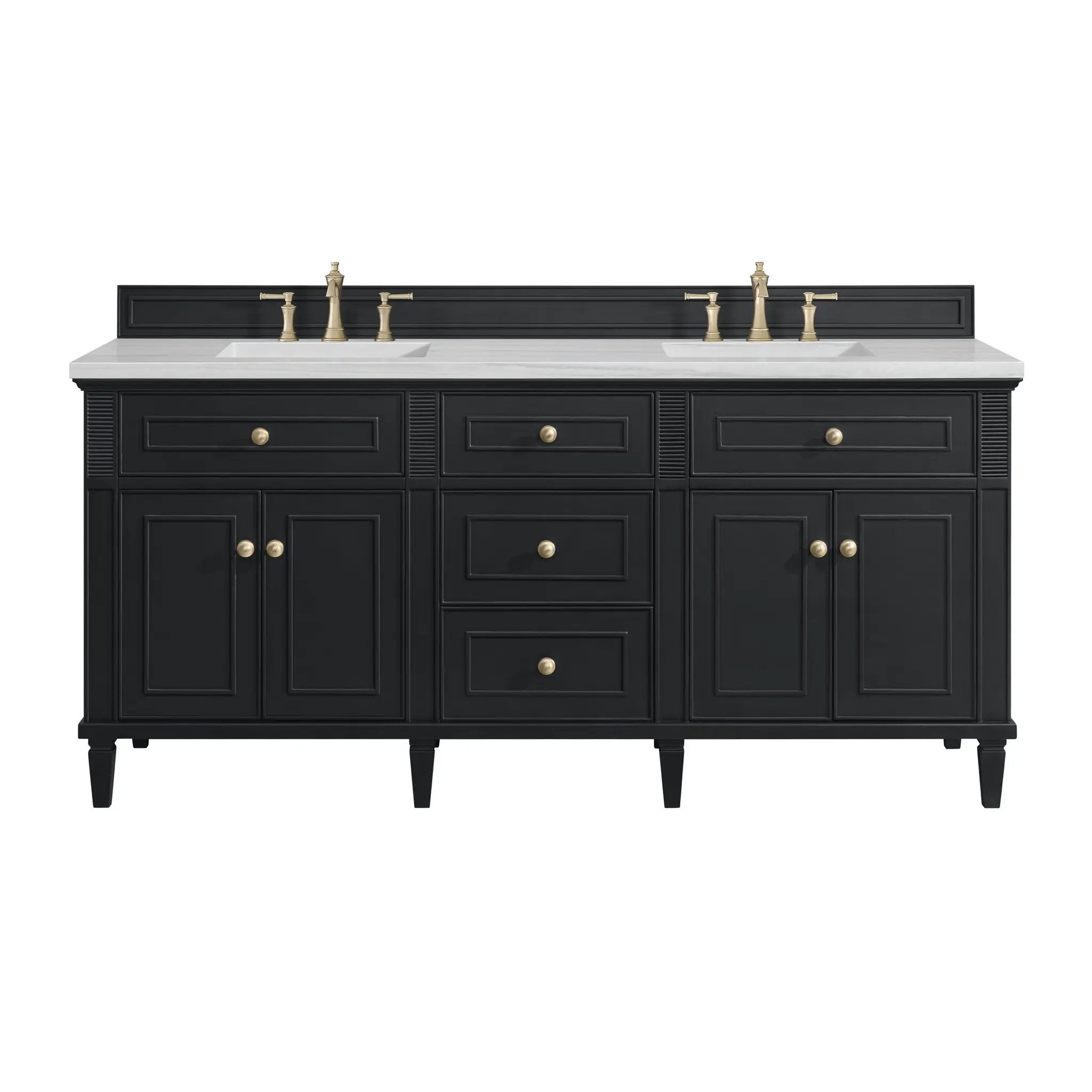 James Martin Lorelai 72" Double Vanity Set - Black Onyx by James Martin Vanities