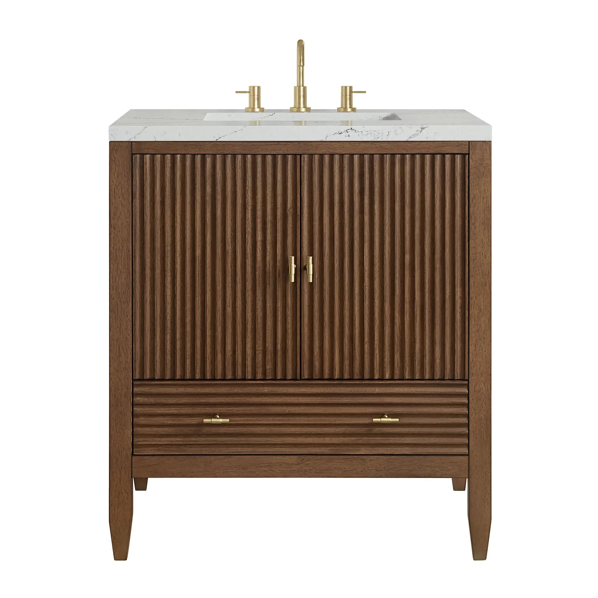 James Martin Myrrin 30" Single Vanity Set - Mid-Century Walnut by James Martin Vanities