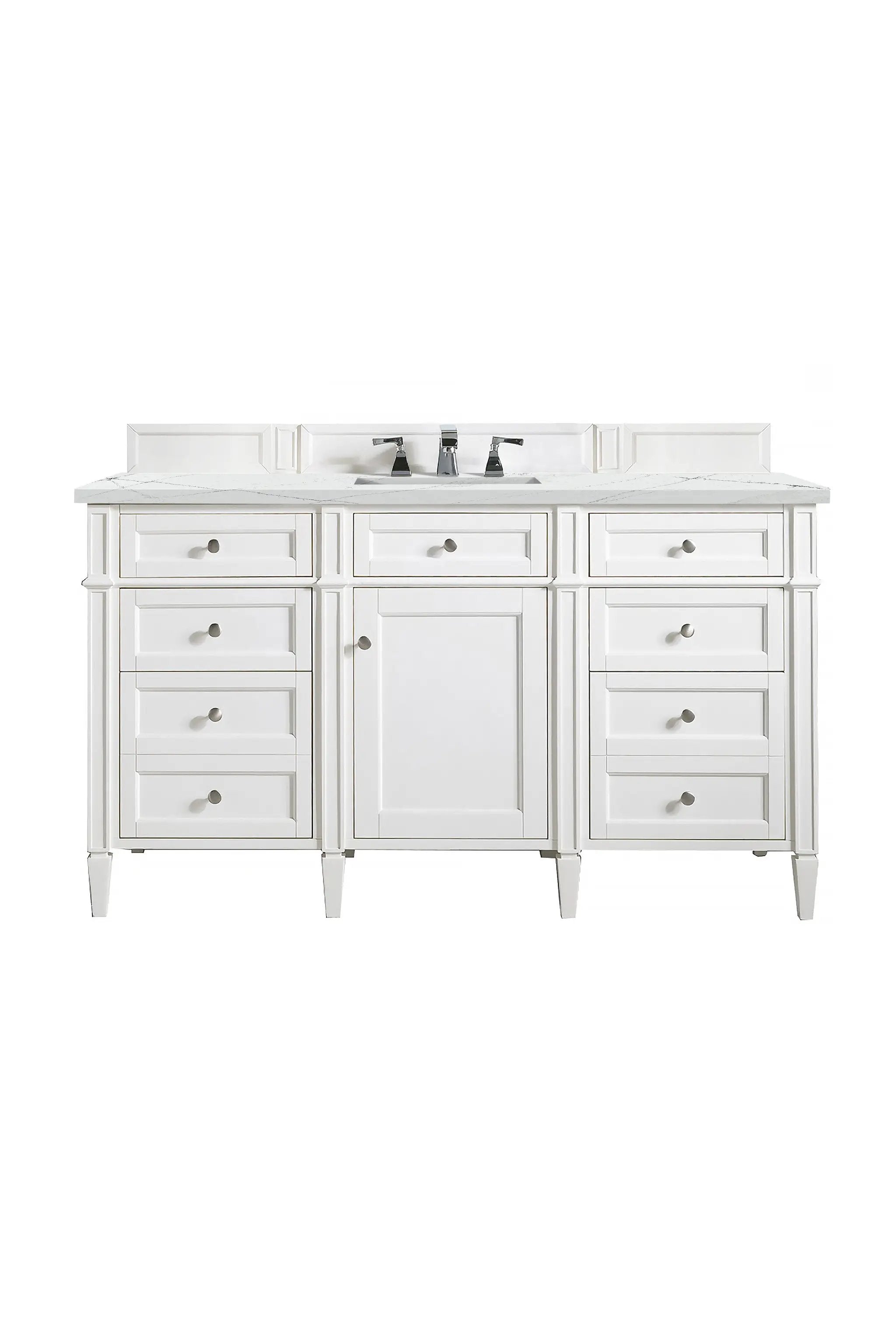 James Martin Brittany 60" Single Vanity Set - Bright White by James Martin Vanities