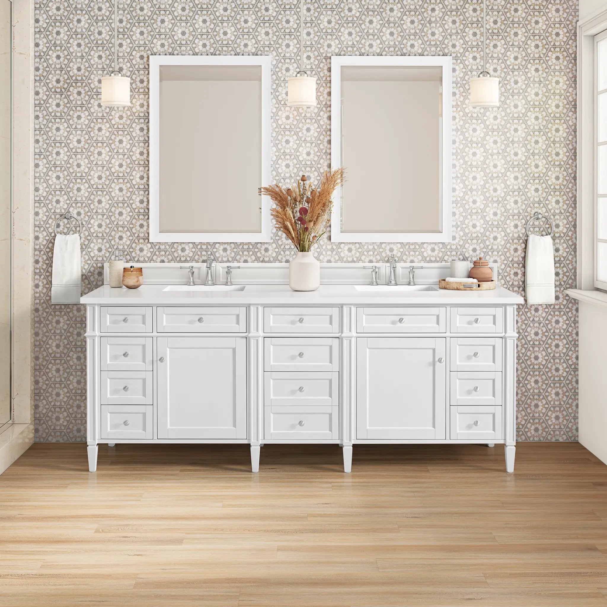 bright white vanity