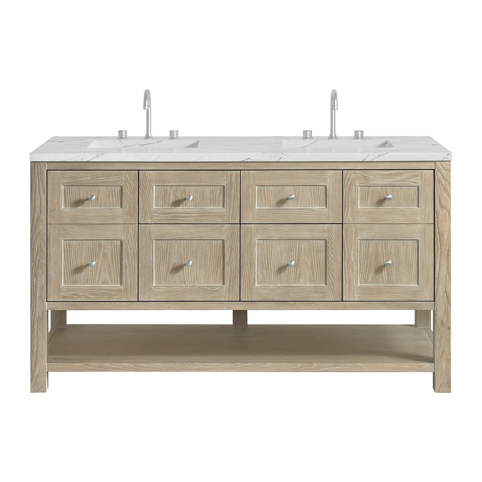 James Martin Breckenridge 60" Double Vanity Set - Whitewashed Oak by James Martin Vanities