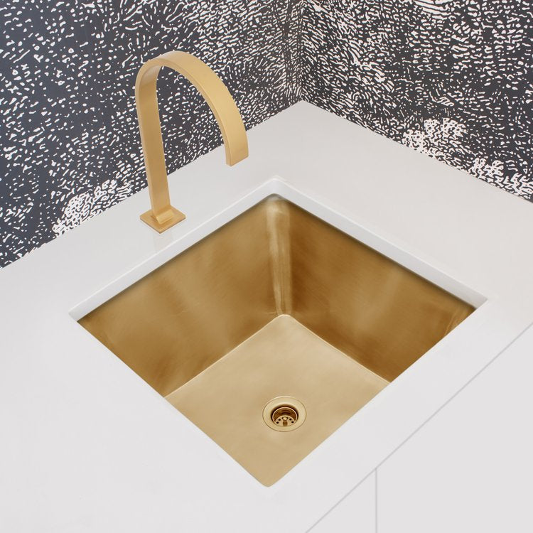 satin unlacquered brass sink