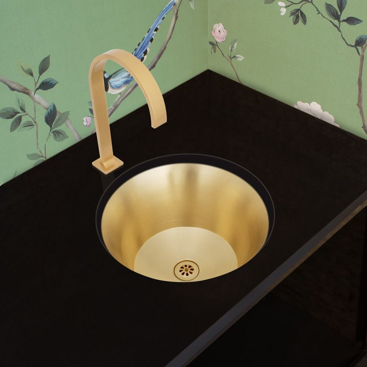 polished unlacquered brass sink