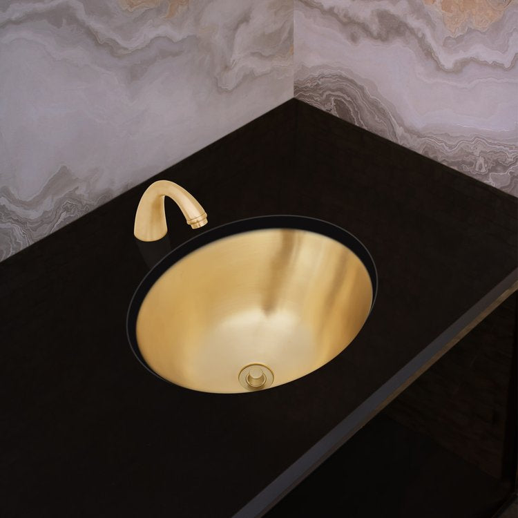 satin unlacquered brass sink