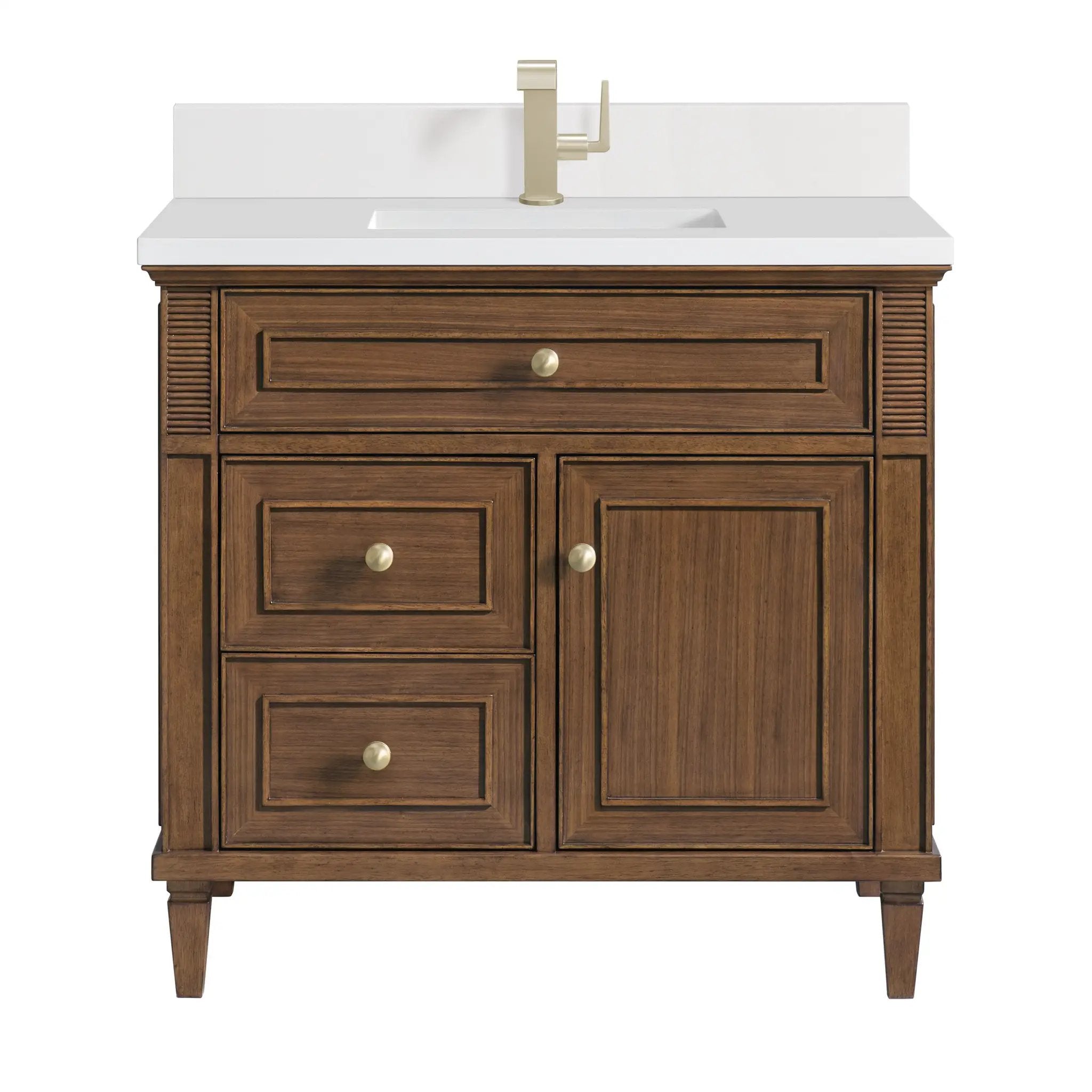 James Martin Lorelai 36" Single Vanity Set - Mid-Century Walnut by James Martin Vanities