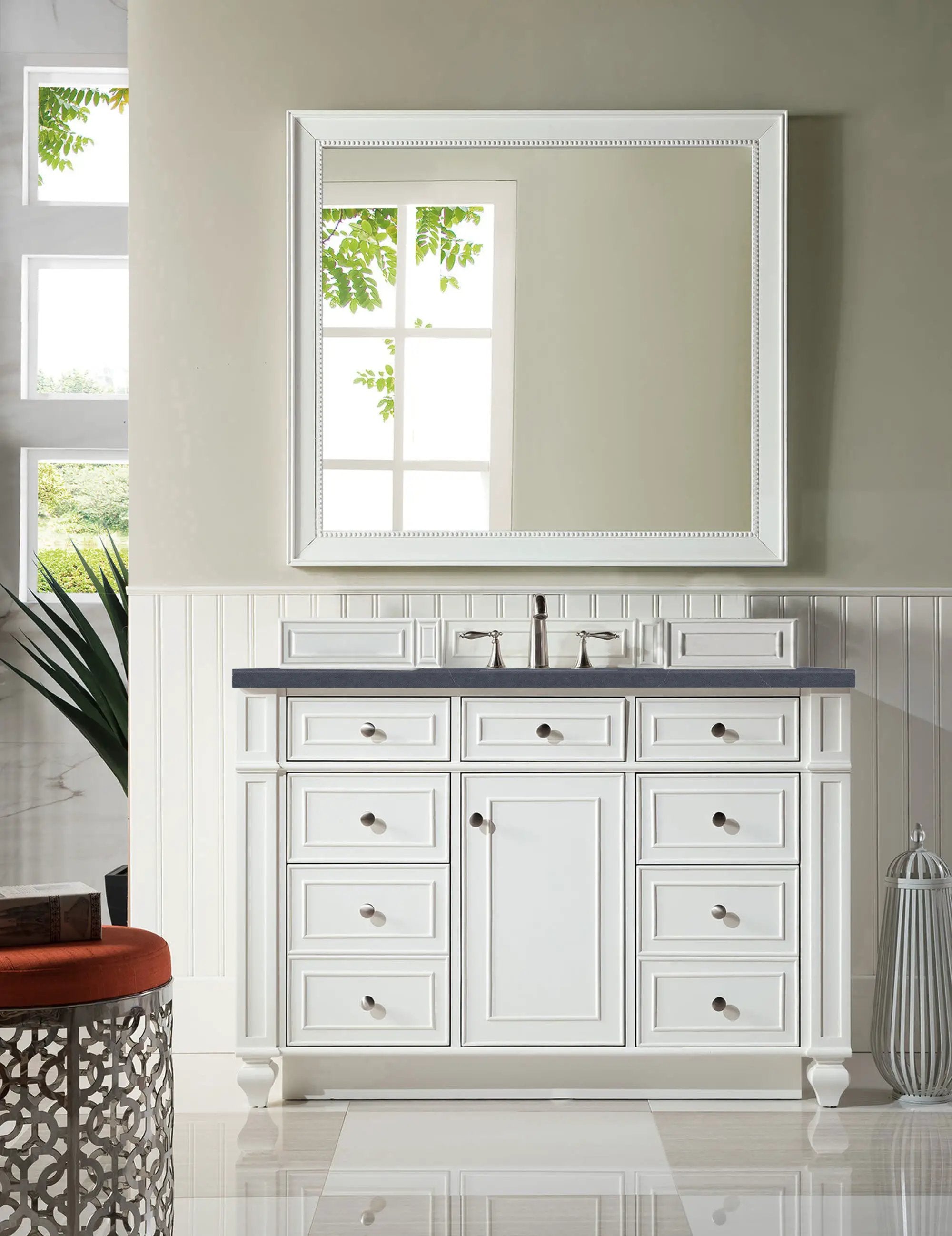 bright white vanity