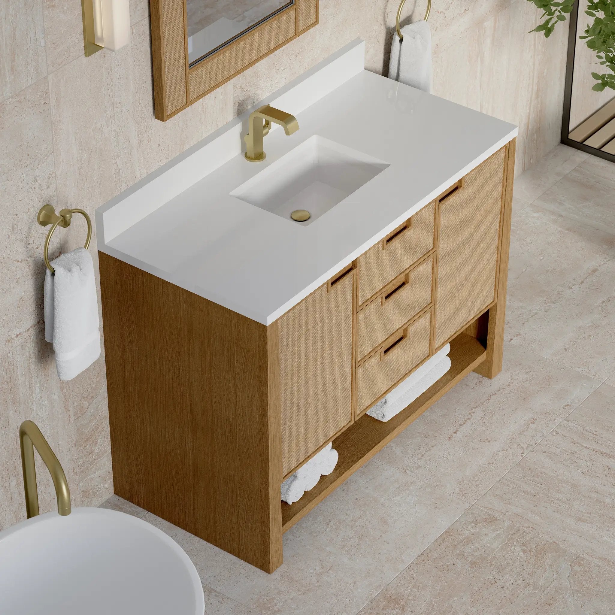 seaside oak vanity