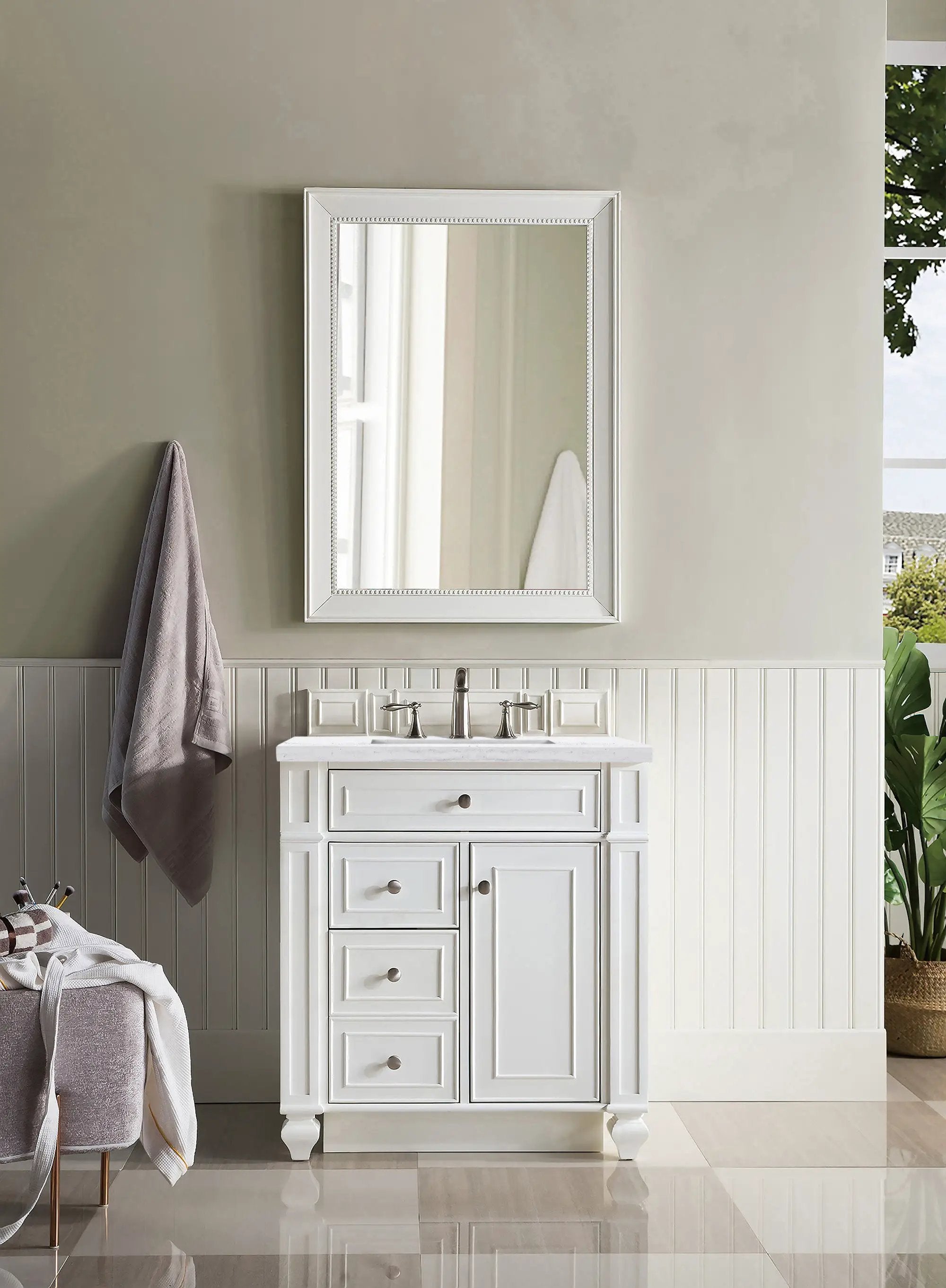 bright white vanity