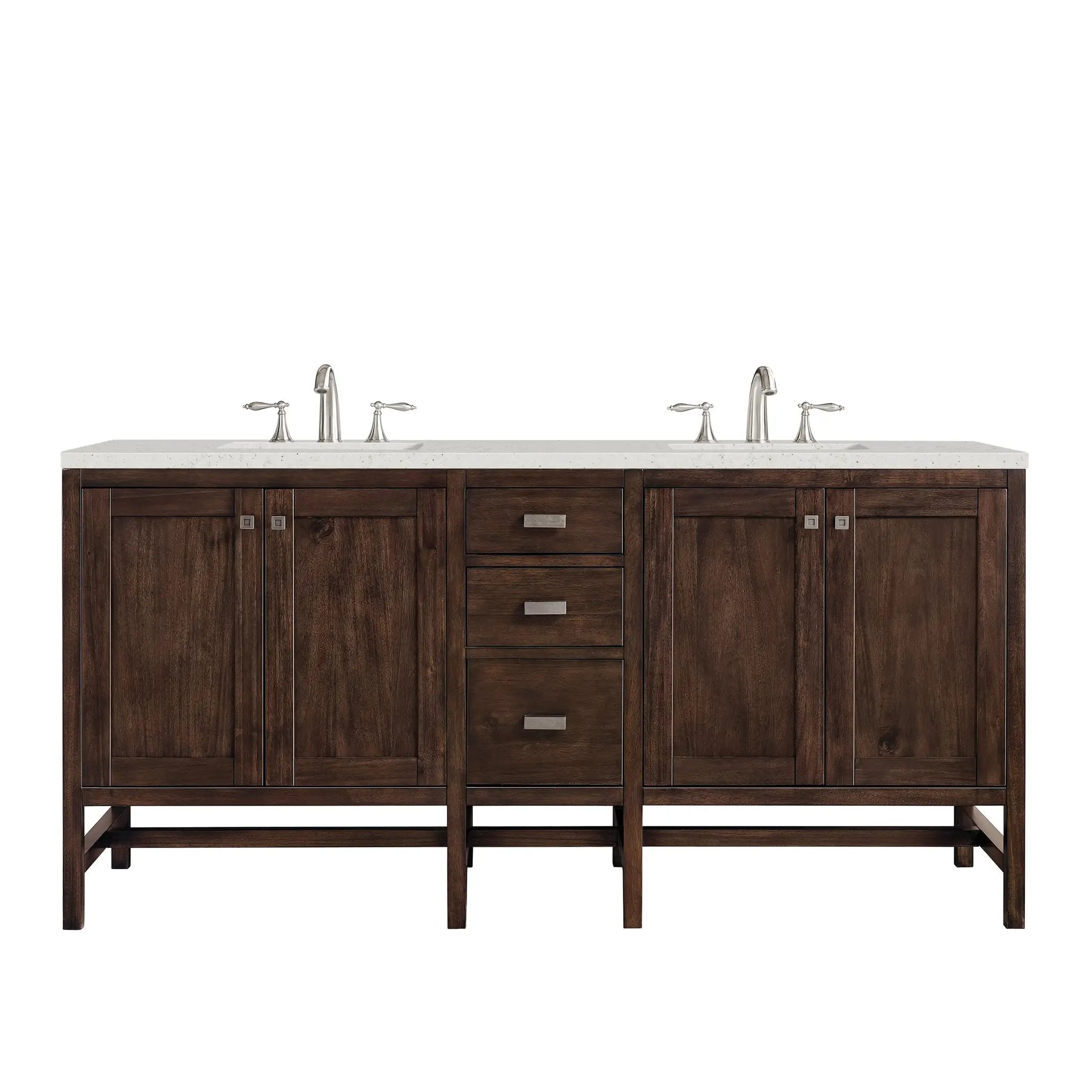 James Martin Addison 72" Double Vanity Set - Mid-Century Acacia by James Martin Vanities