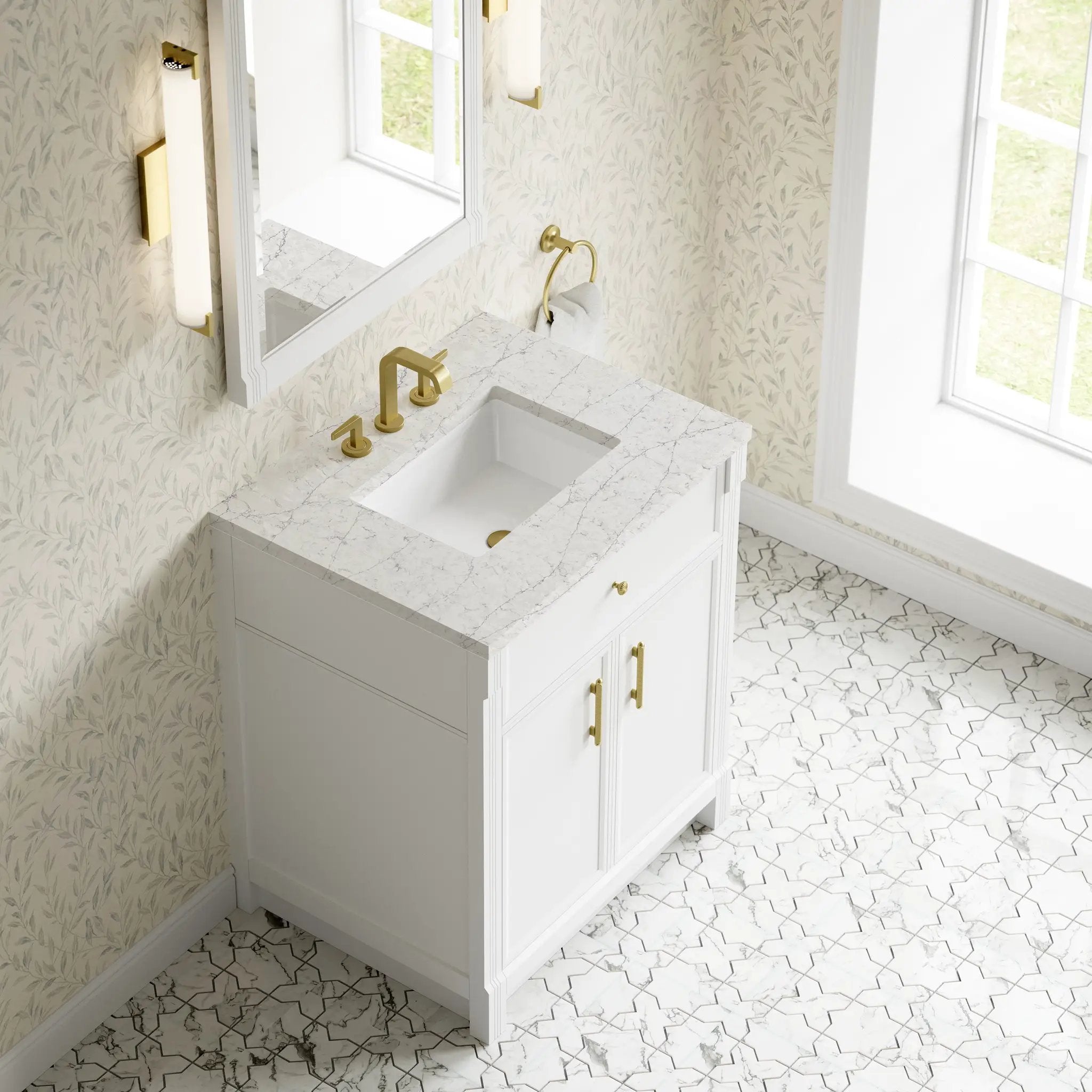 bright white vanity
