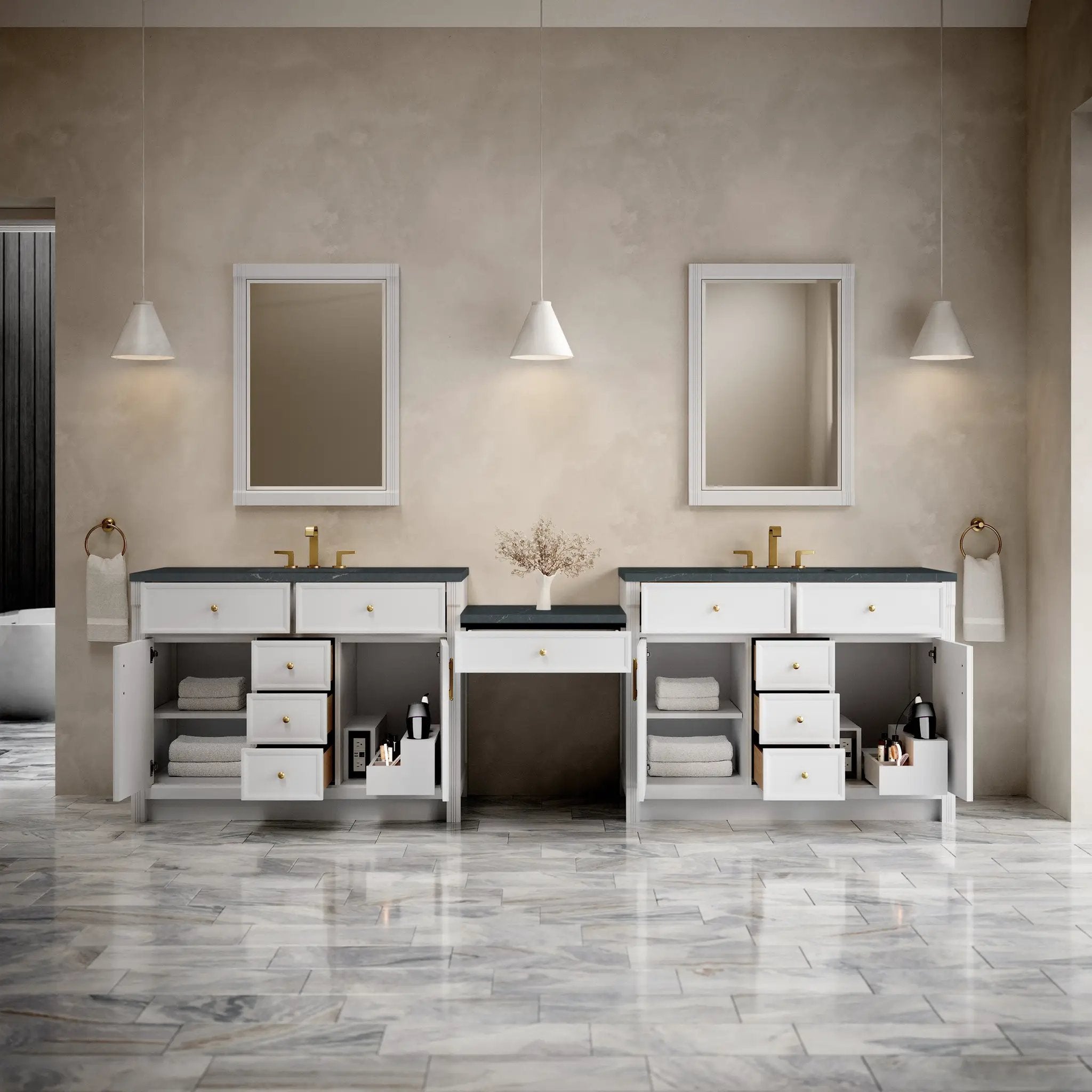 bright white vanity