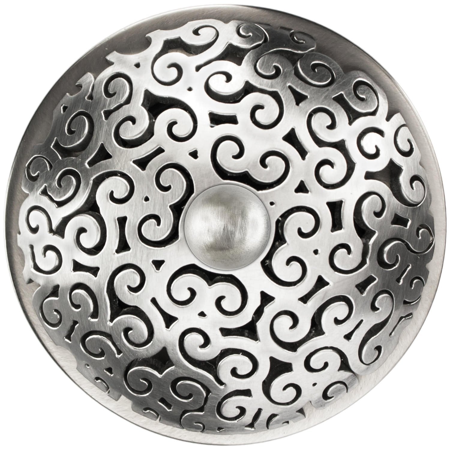 Linkasink Swirl Grid Strainer 1.5" With Overflow - Metal Sphere