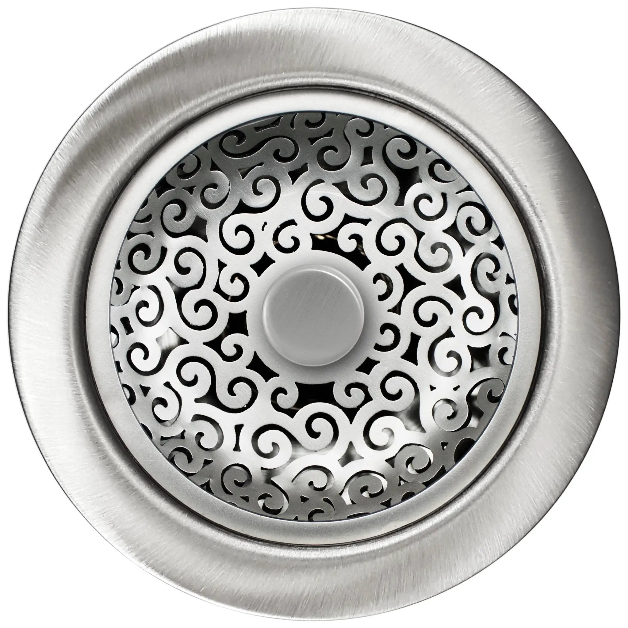 Linkasink Swirl Disposal Flange Without Overflow and with Stopper 3.5" by Linkasink