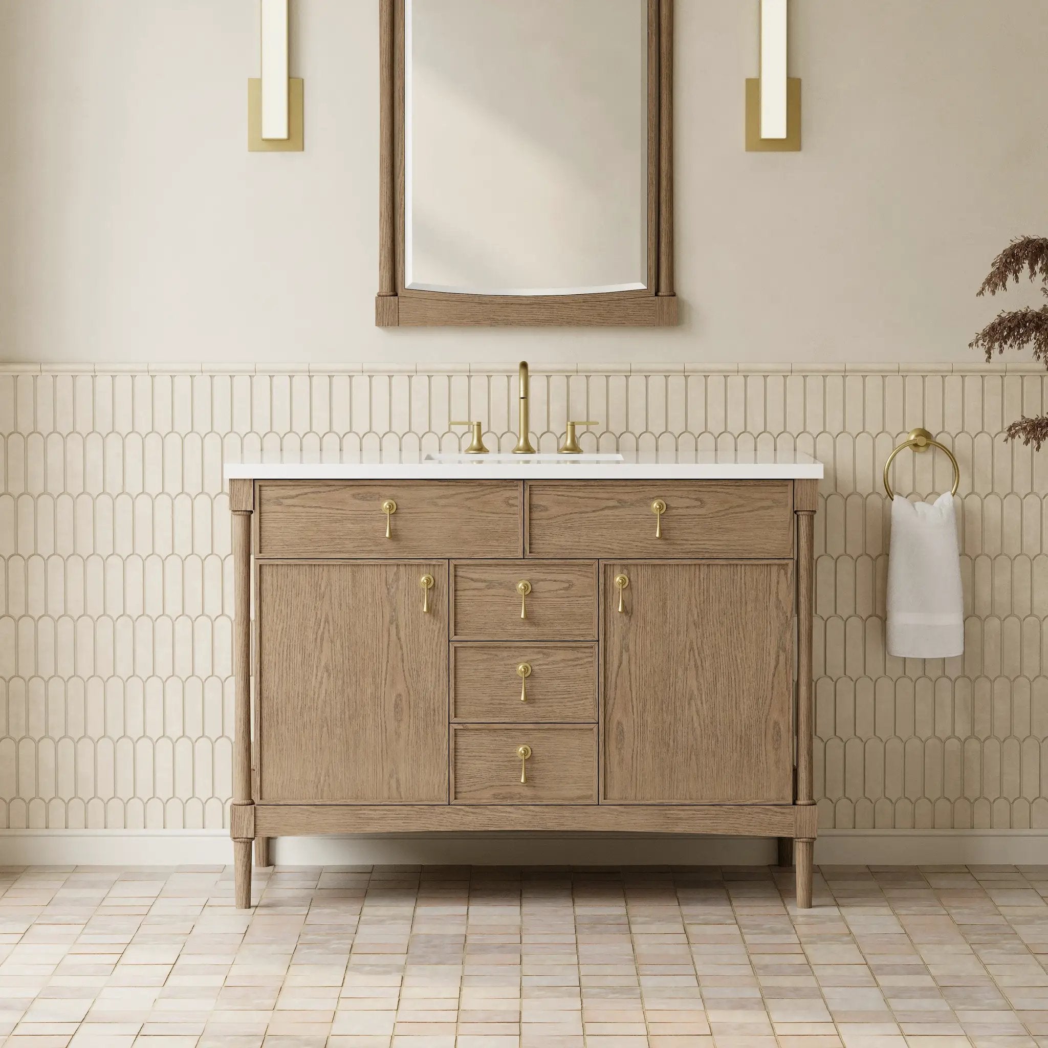 weathered oak vanity