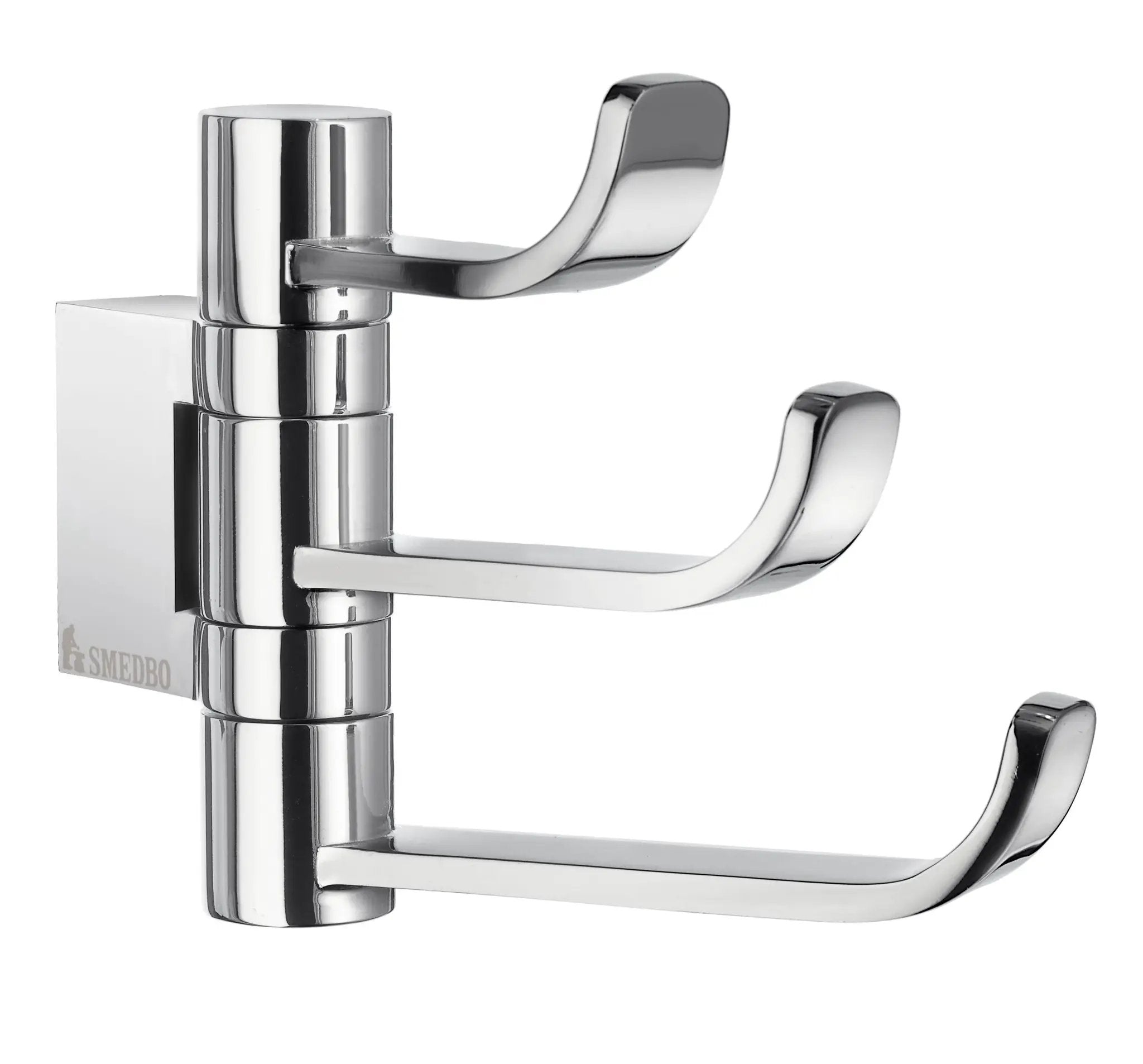 polished chrome triple hook