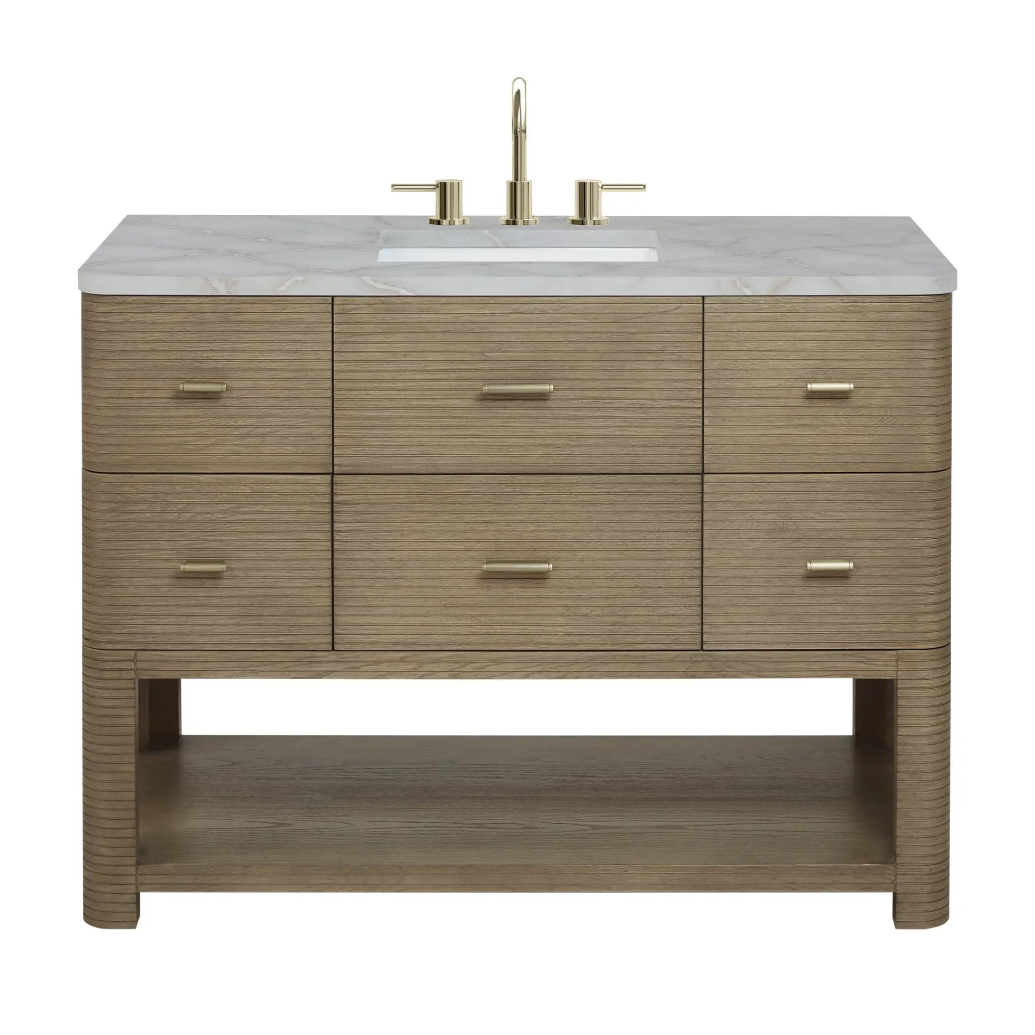 James Martin Lucian 48" Single Vanity Set - Pebble Oak by James Martin Vanities