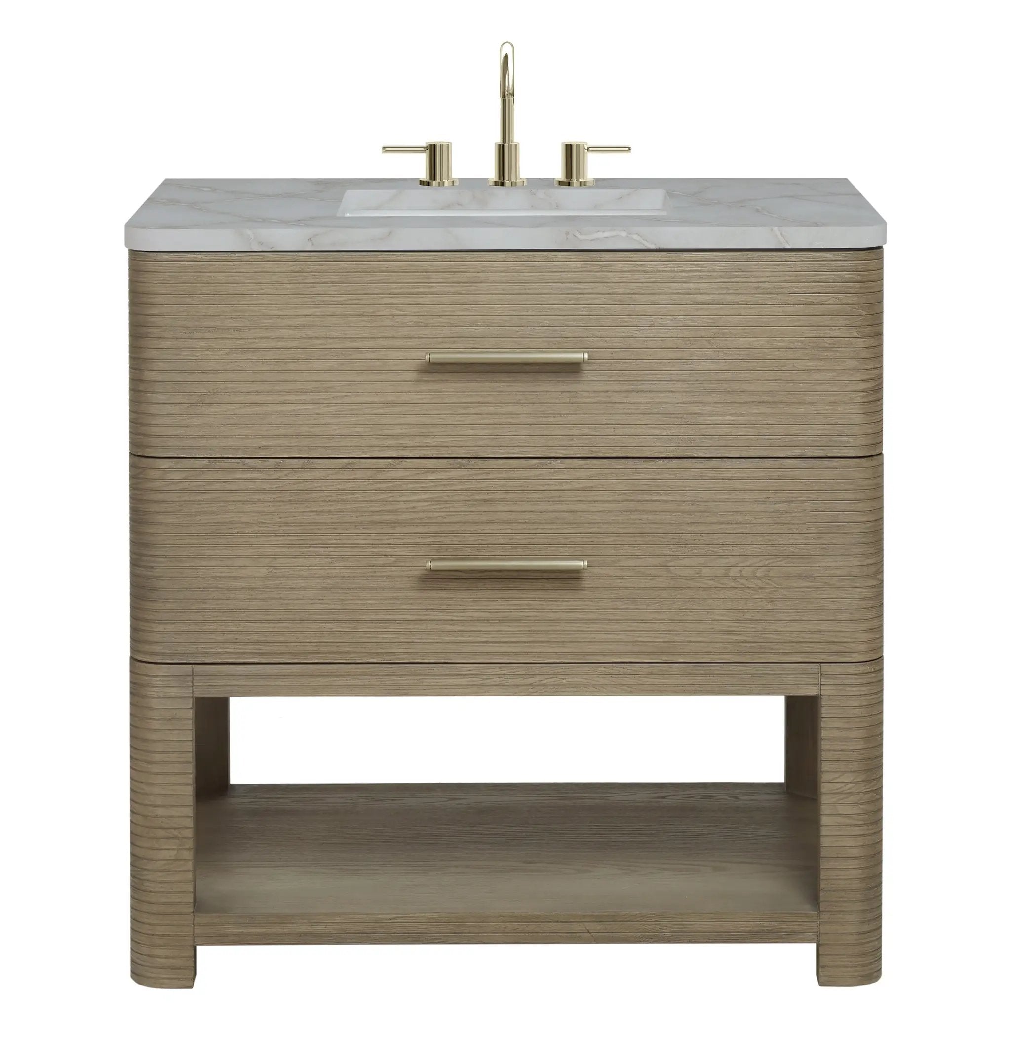 James Martin Lucian 36" Single Vanity Set - Pebble Oak by James Martin Vanities