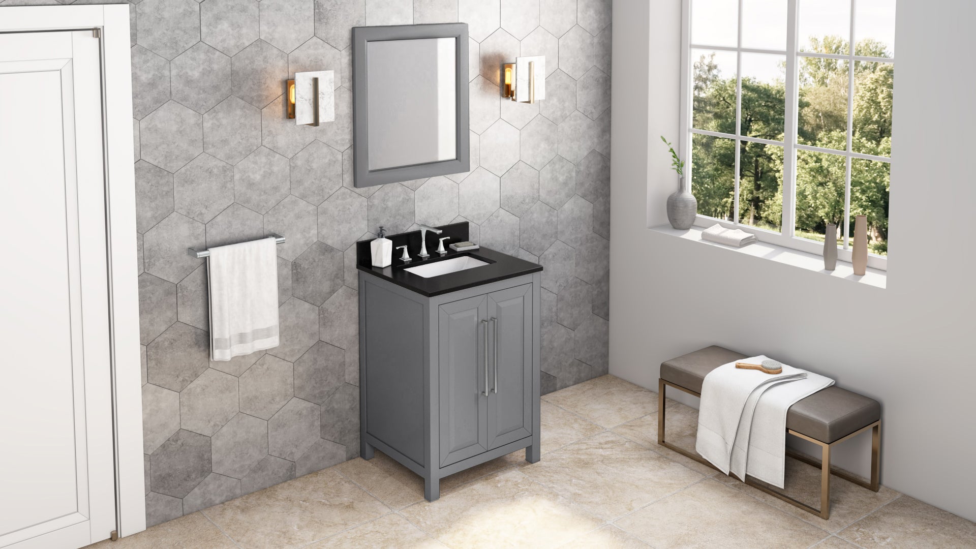 grey vanity