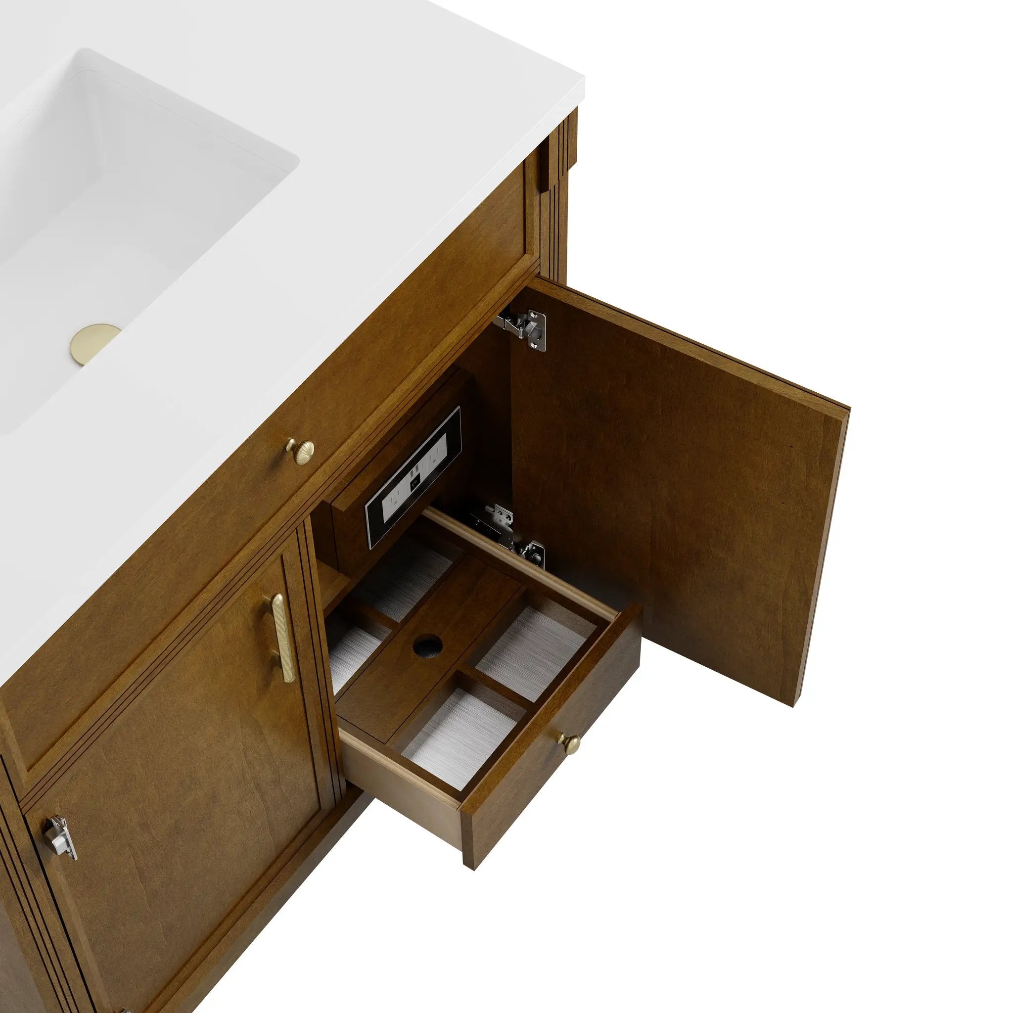honey oak vanity