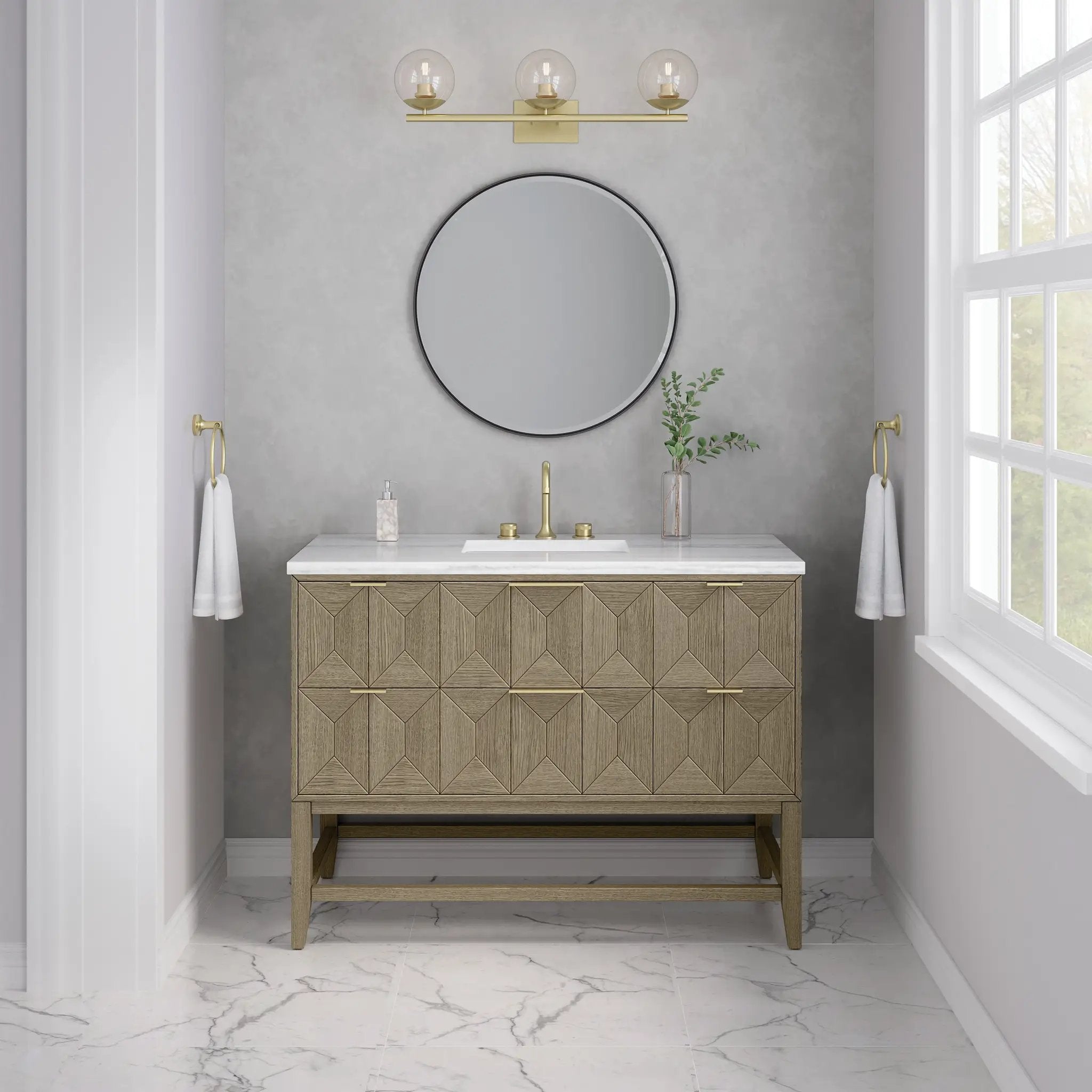 pebble oak vanity