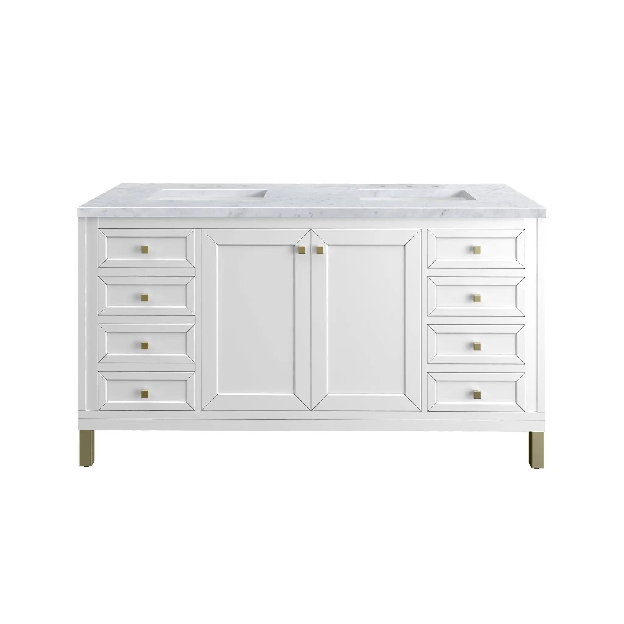 James Martin Chicago 60" Double Vanity Set - Glossy White by James Martin Vanities