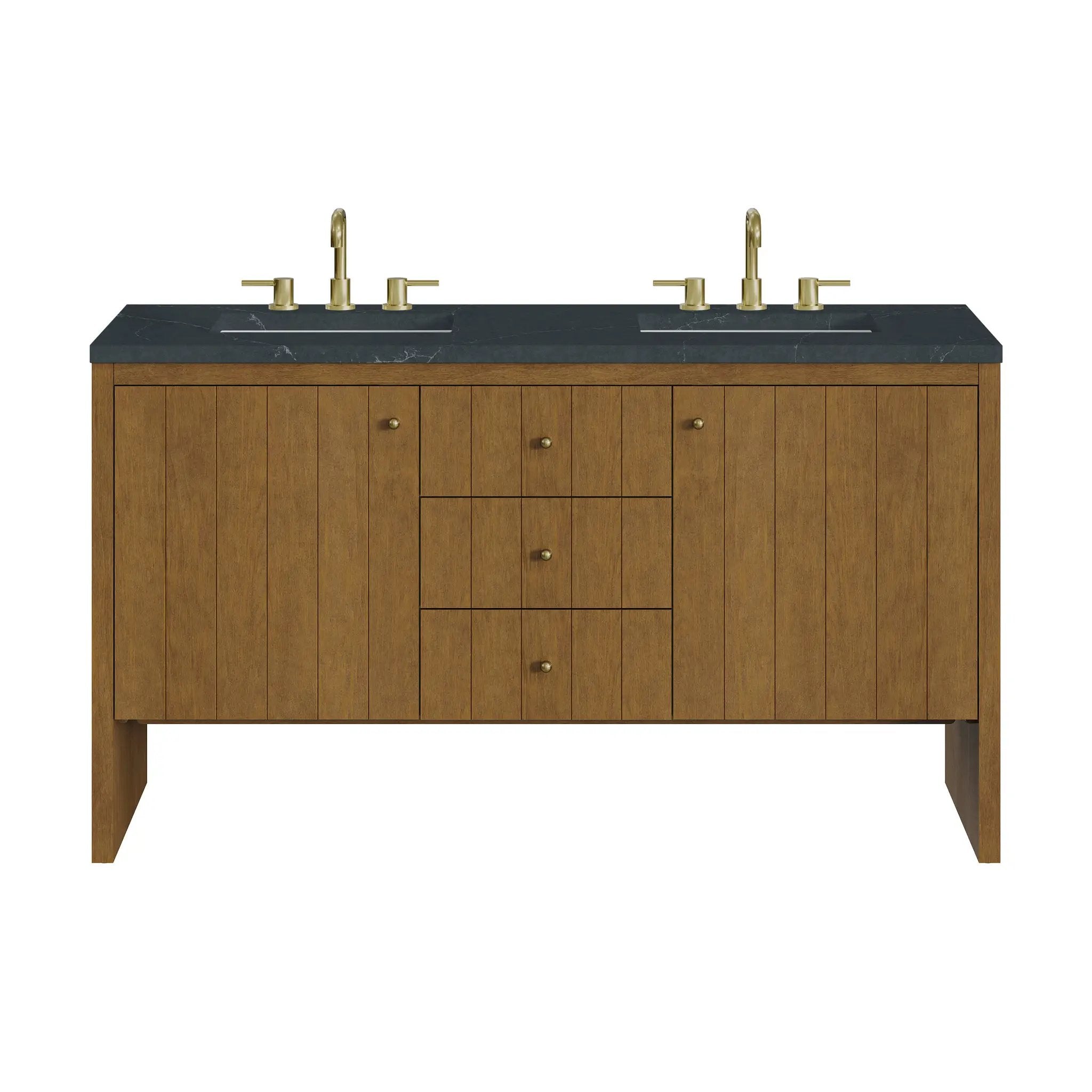 James Martin Hudson 60" Double Vanity Set - Honey Oak by James Martin Vanities