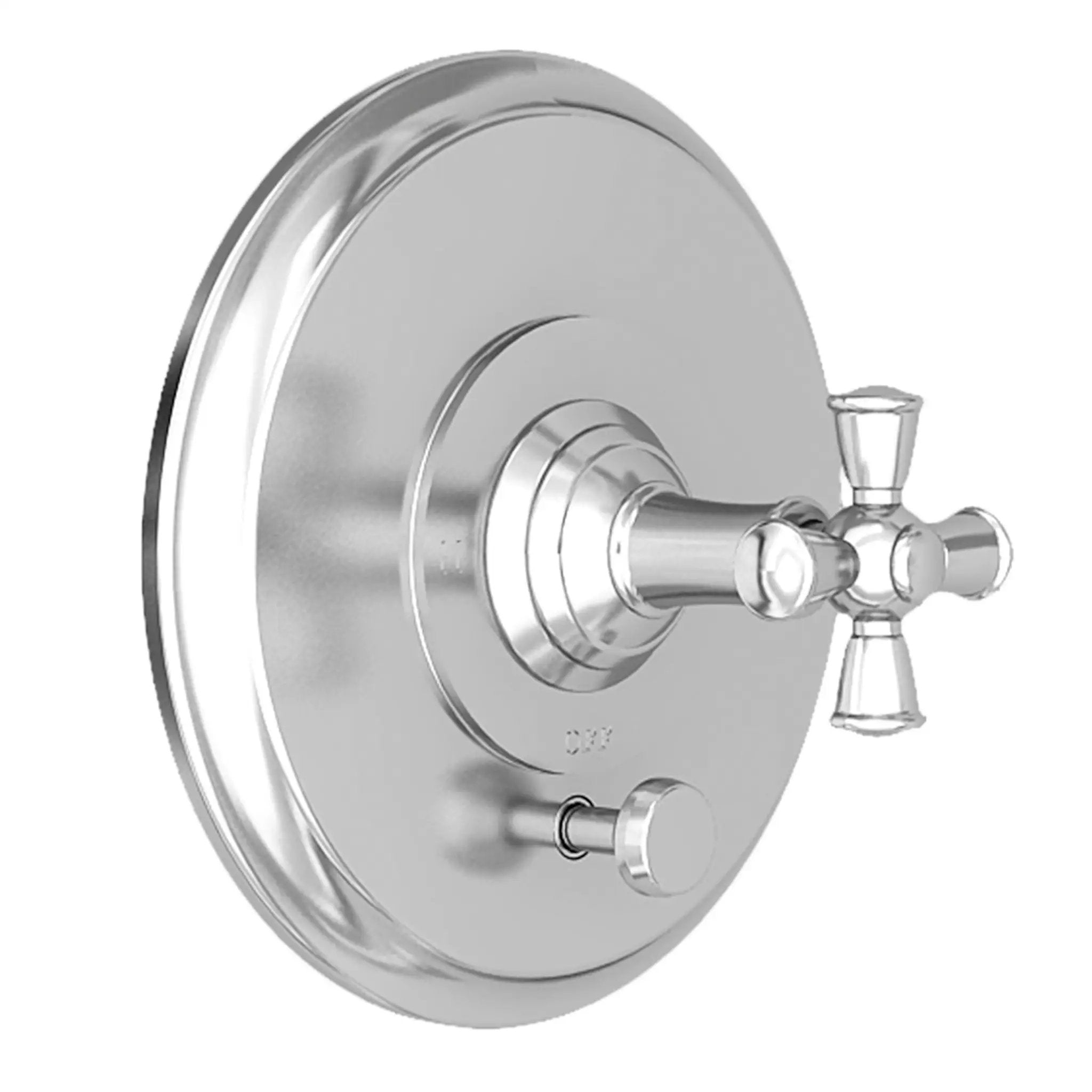 polished chrome shower diverter plate
