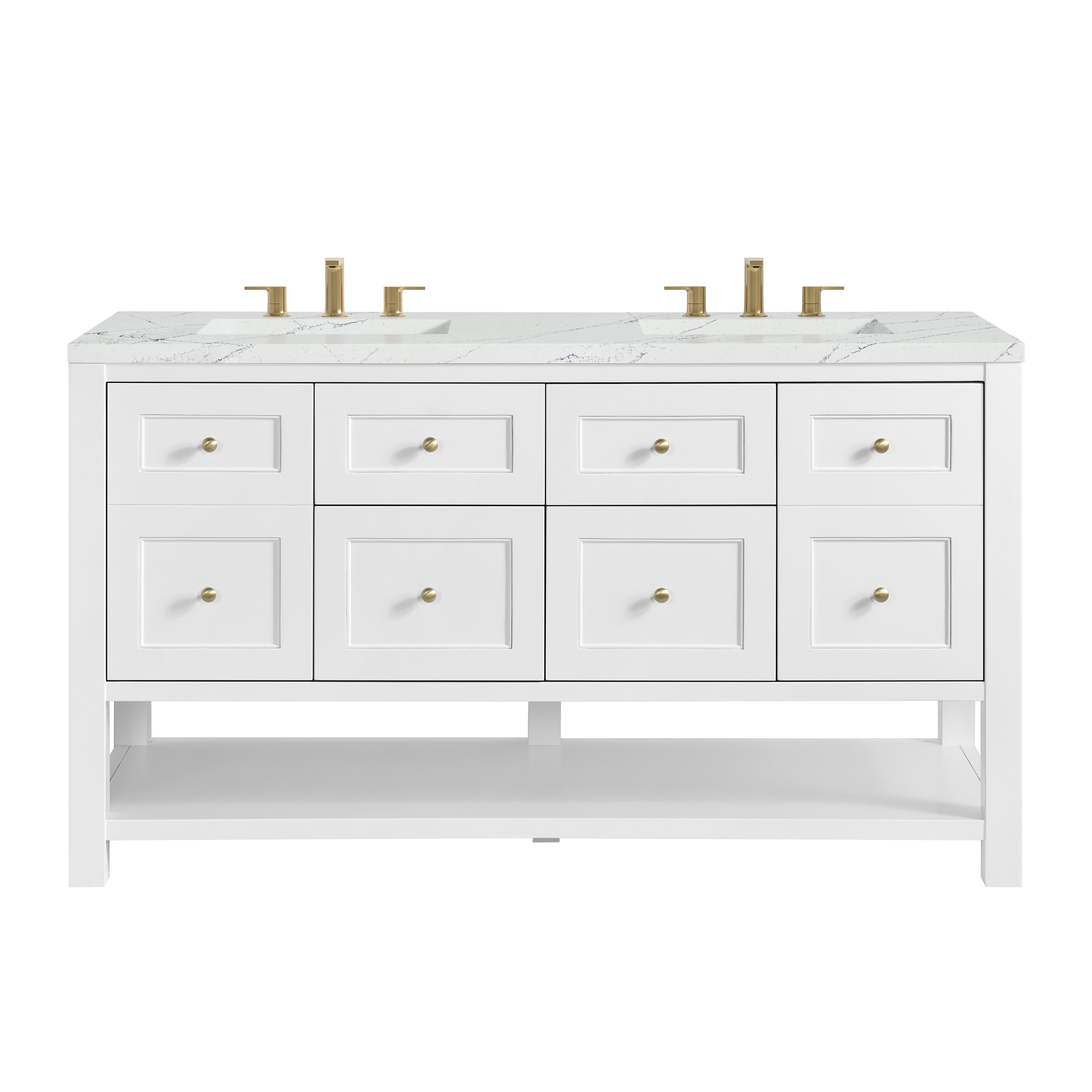 James Martin Vanities Breckenridge 60" Double Vanity - Bright White