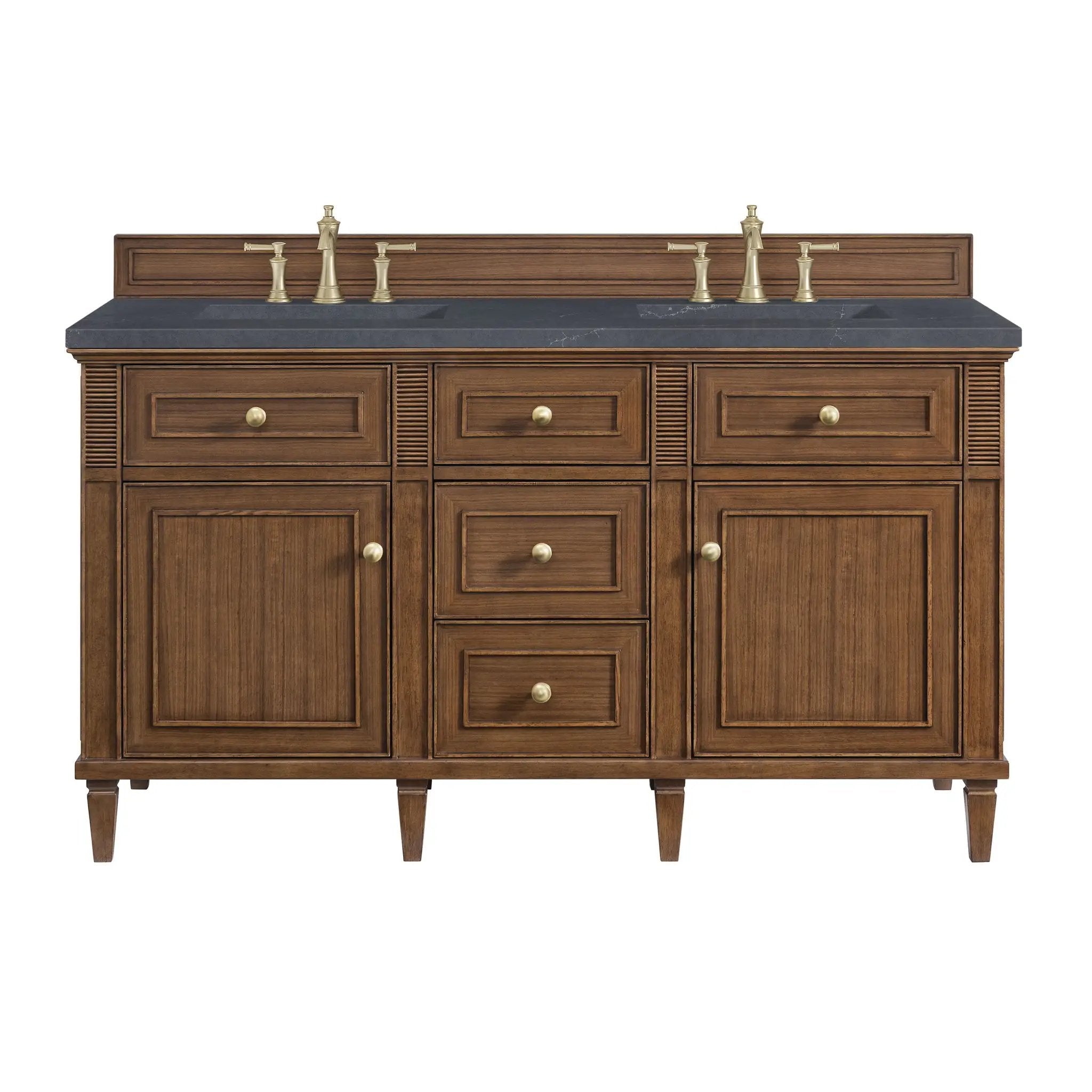 James Martin Lorelai 60" Double Vanity Set - Mid-Century Walnut by James Martin Vanities