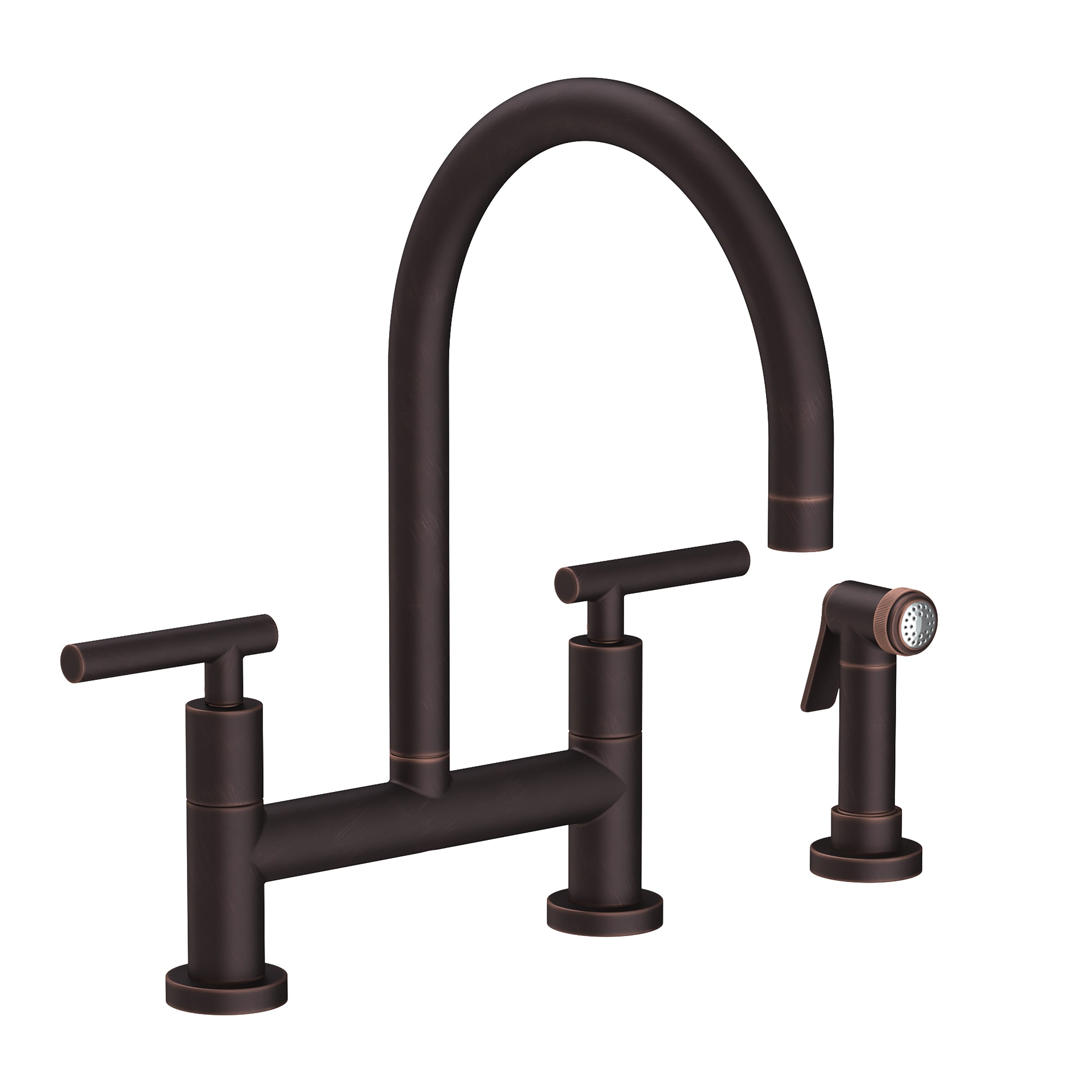 Newport Brass East Linear Kitchen Bridge Faucet with Side Spray