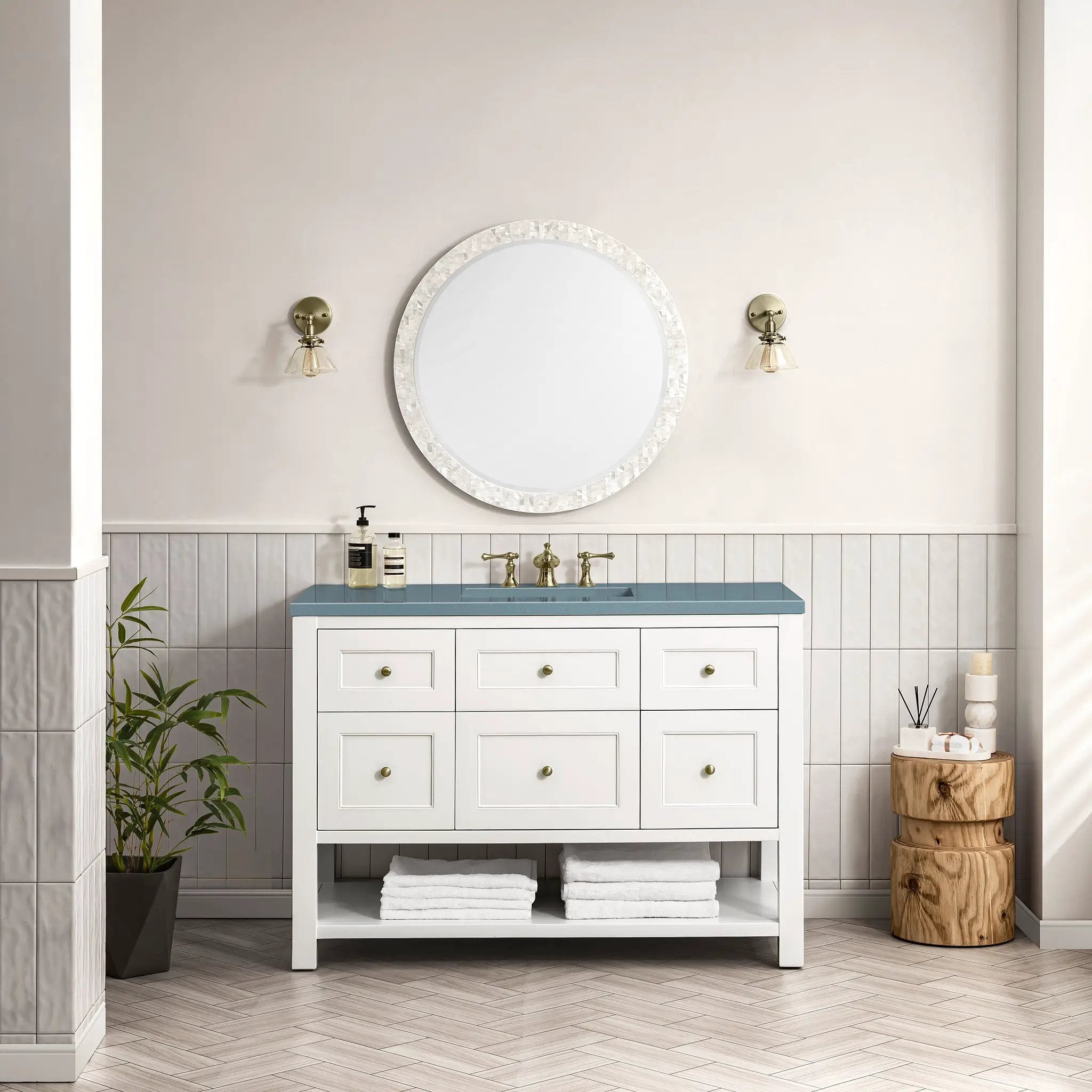 bright white vanity